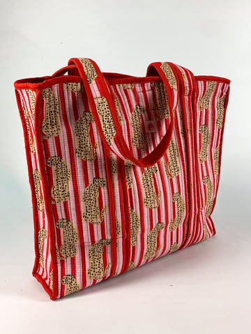 Red & Pink Cheetah Standard Tote