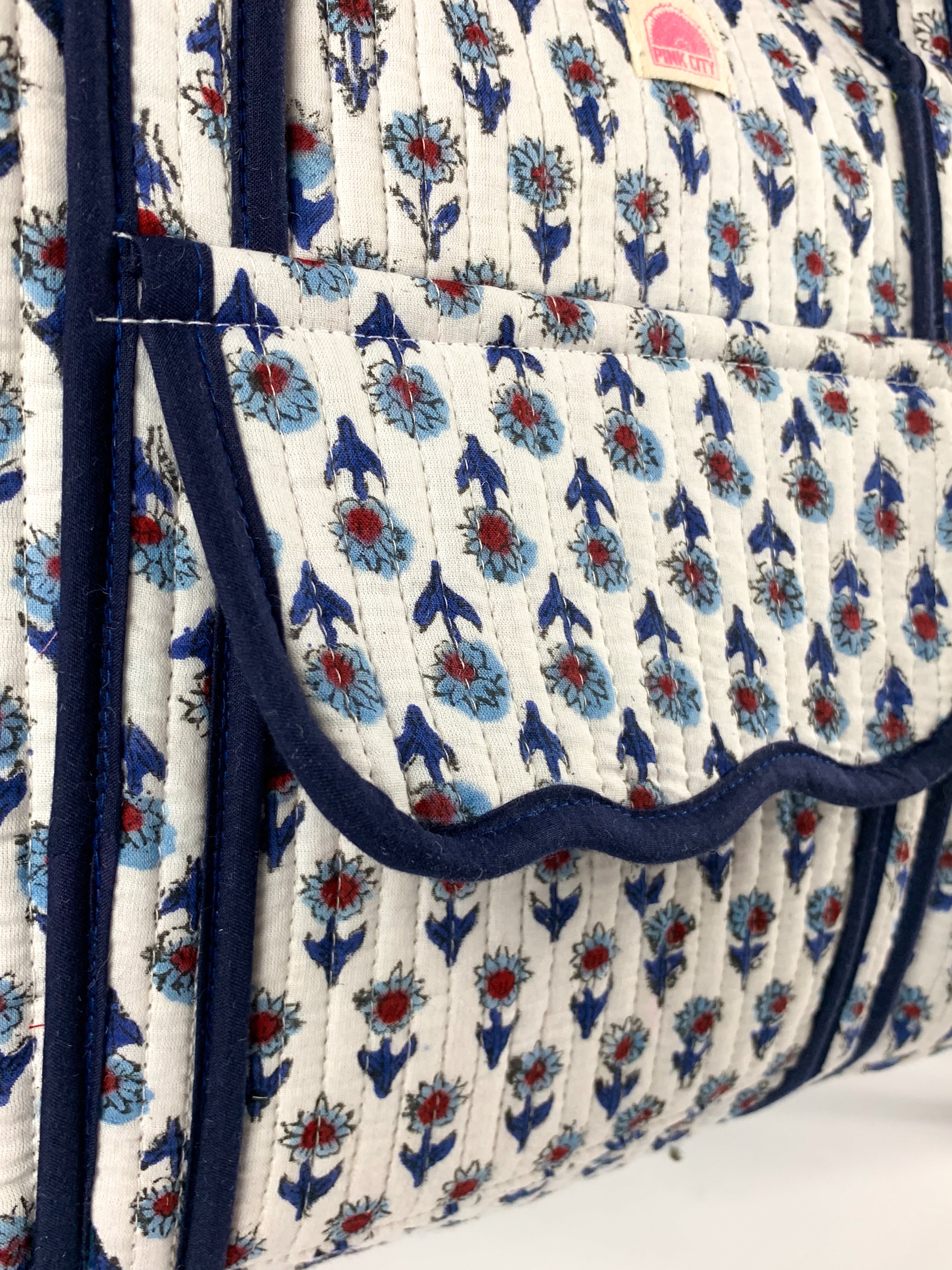 Navy Mini Floral Weekend Bag