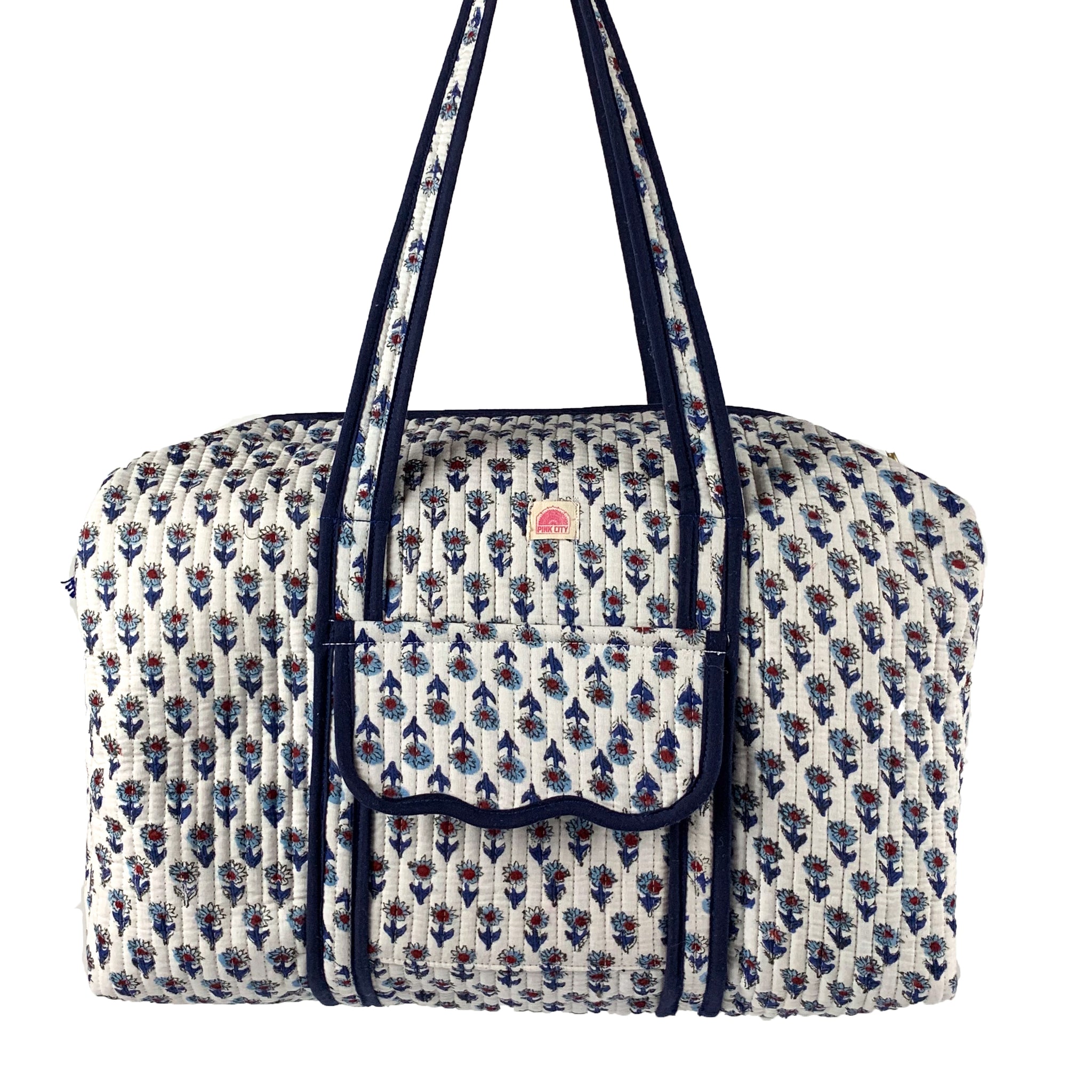 Navy Mini Floral Weekend Bag
