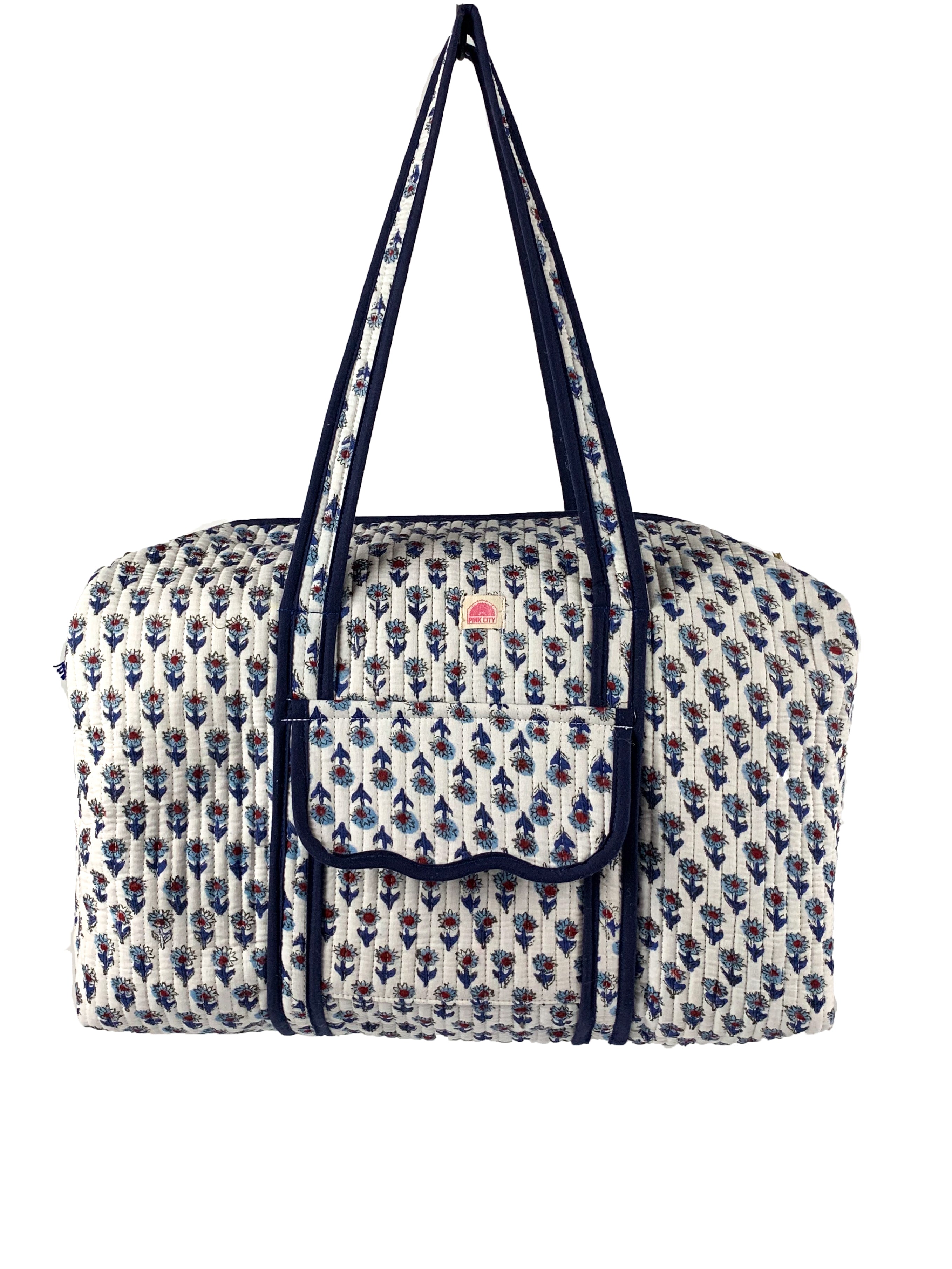 Navy Mini Floral Weekend Bag