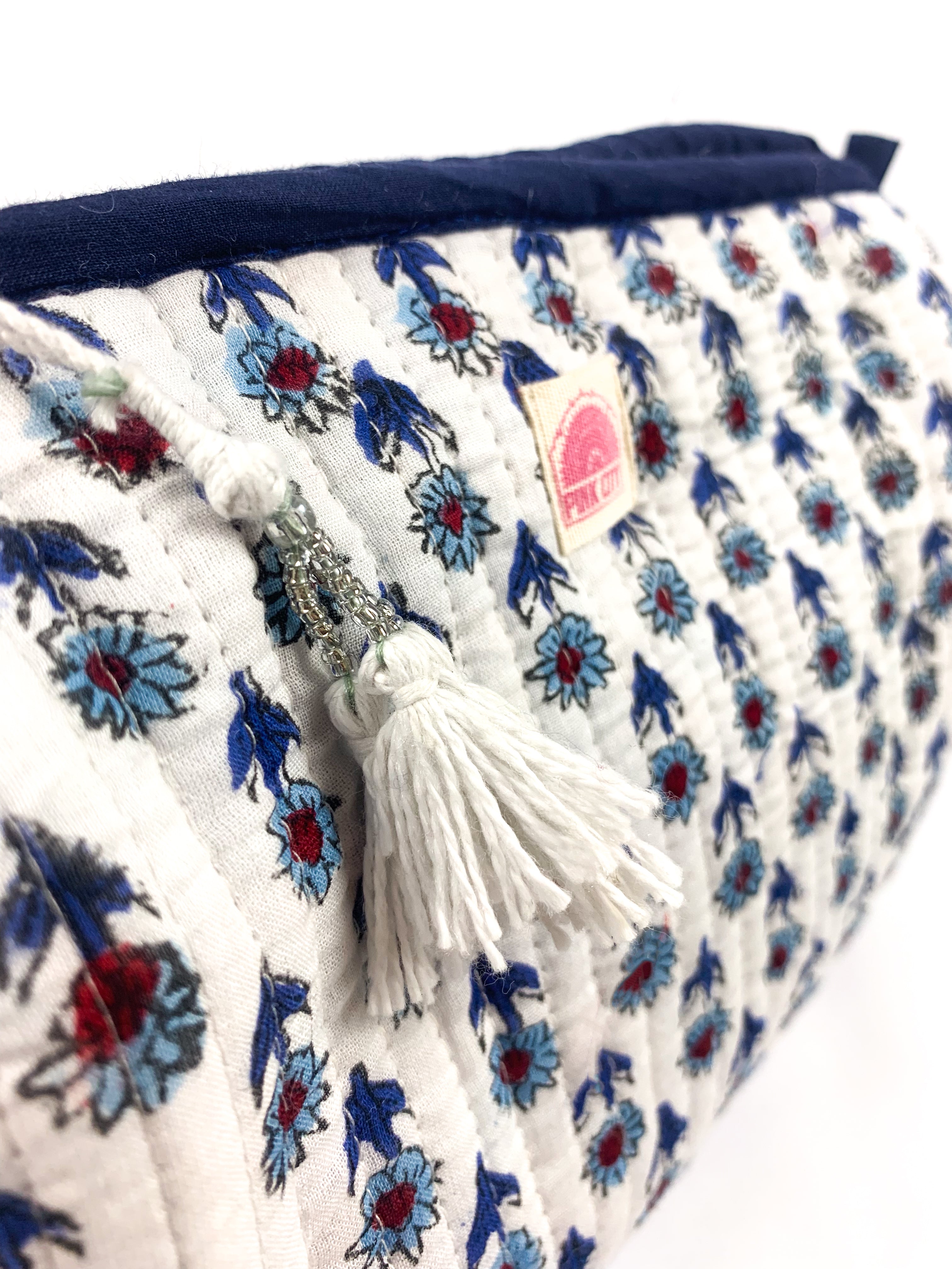 Navy Mini Flower Set of 3 Washbags