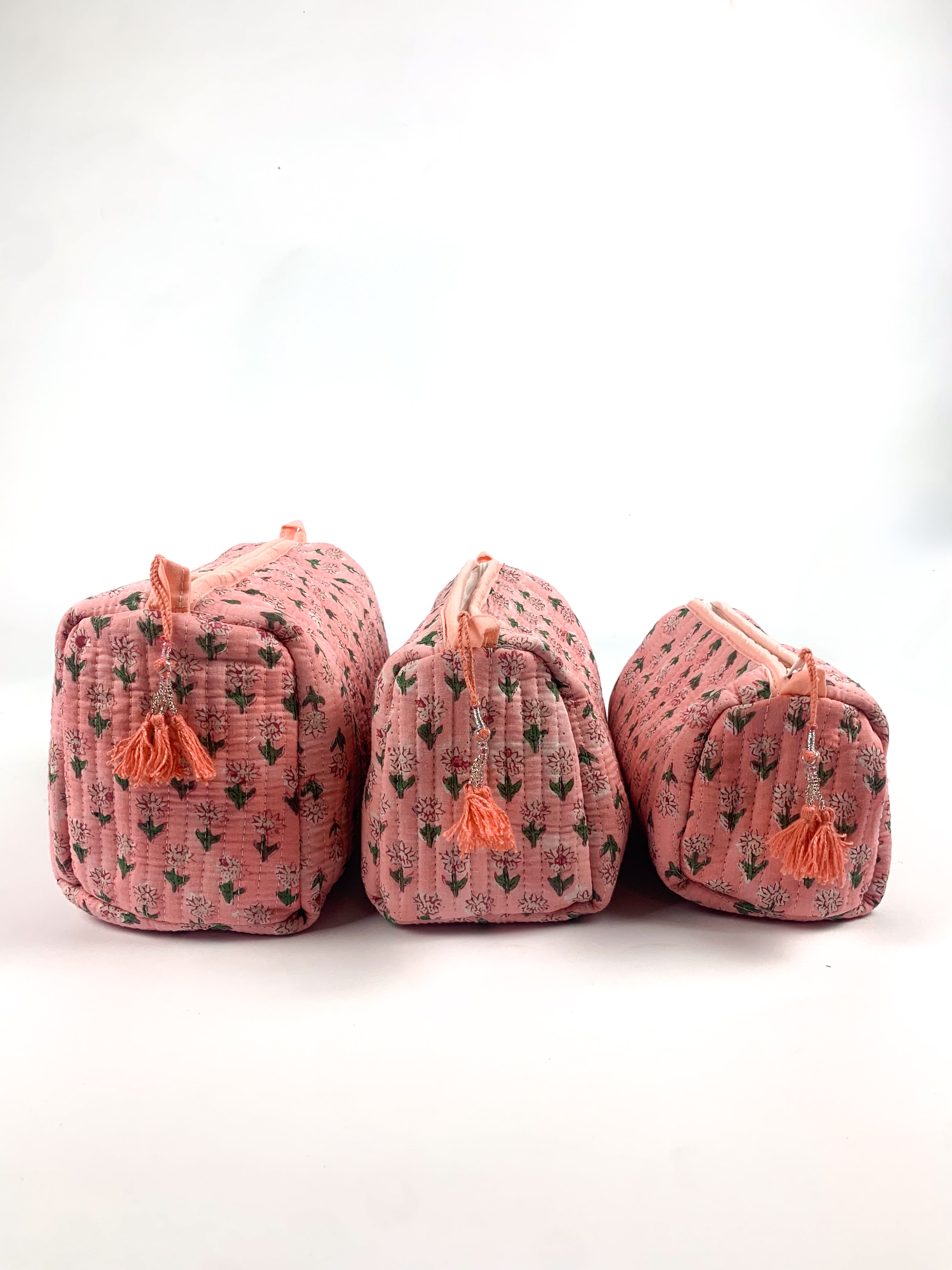 Pink Mini Flower Set of 3 Washbags