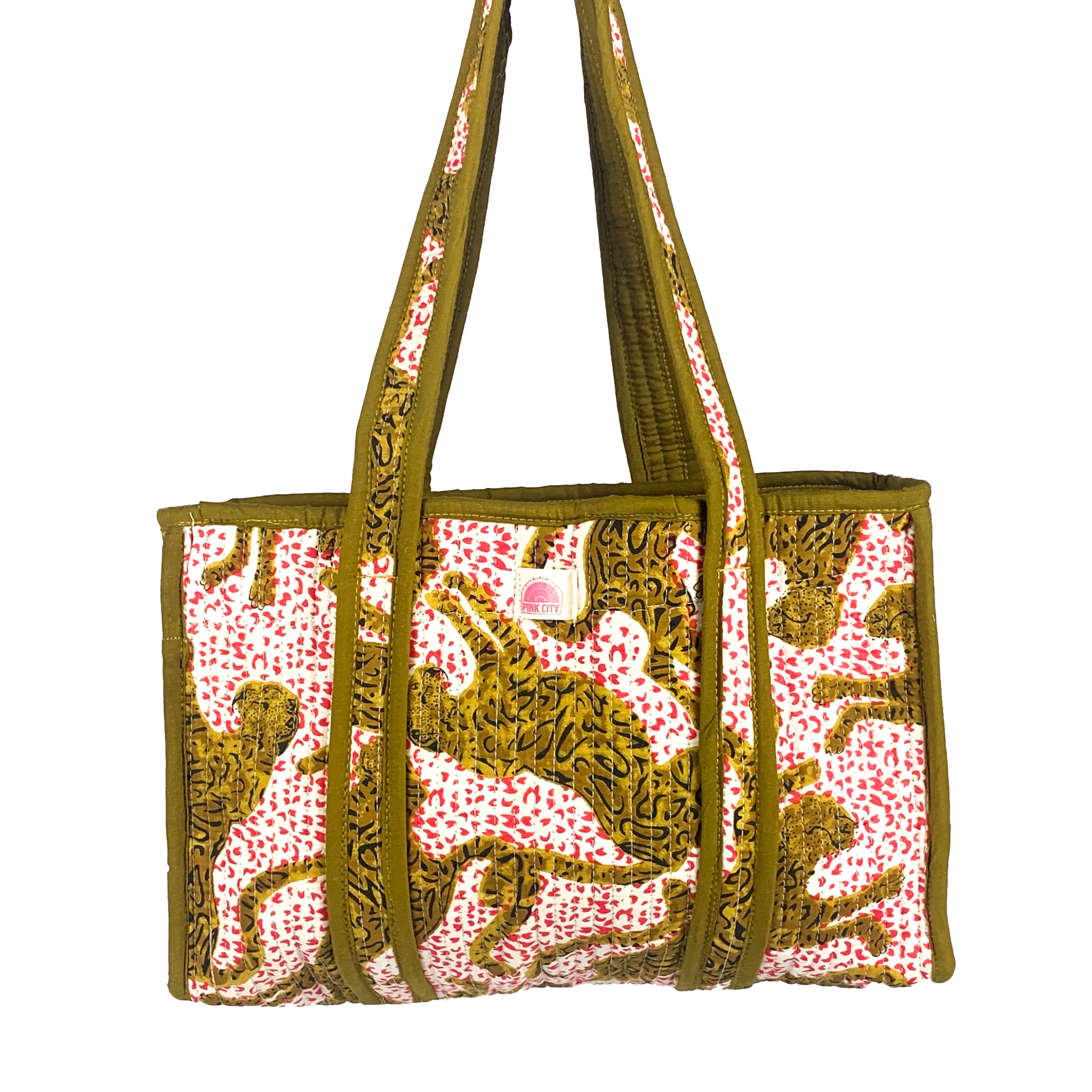 Red Spot Cheetah Midi Tote