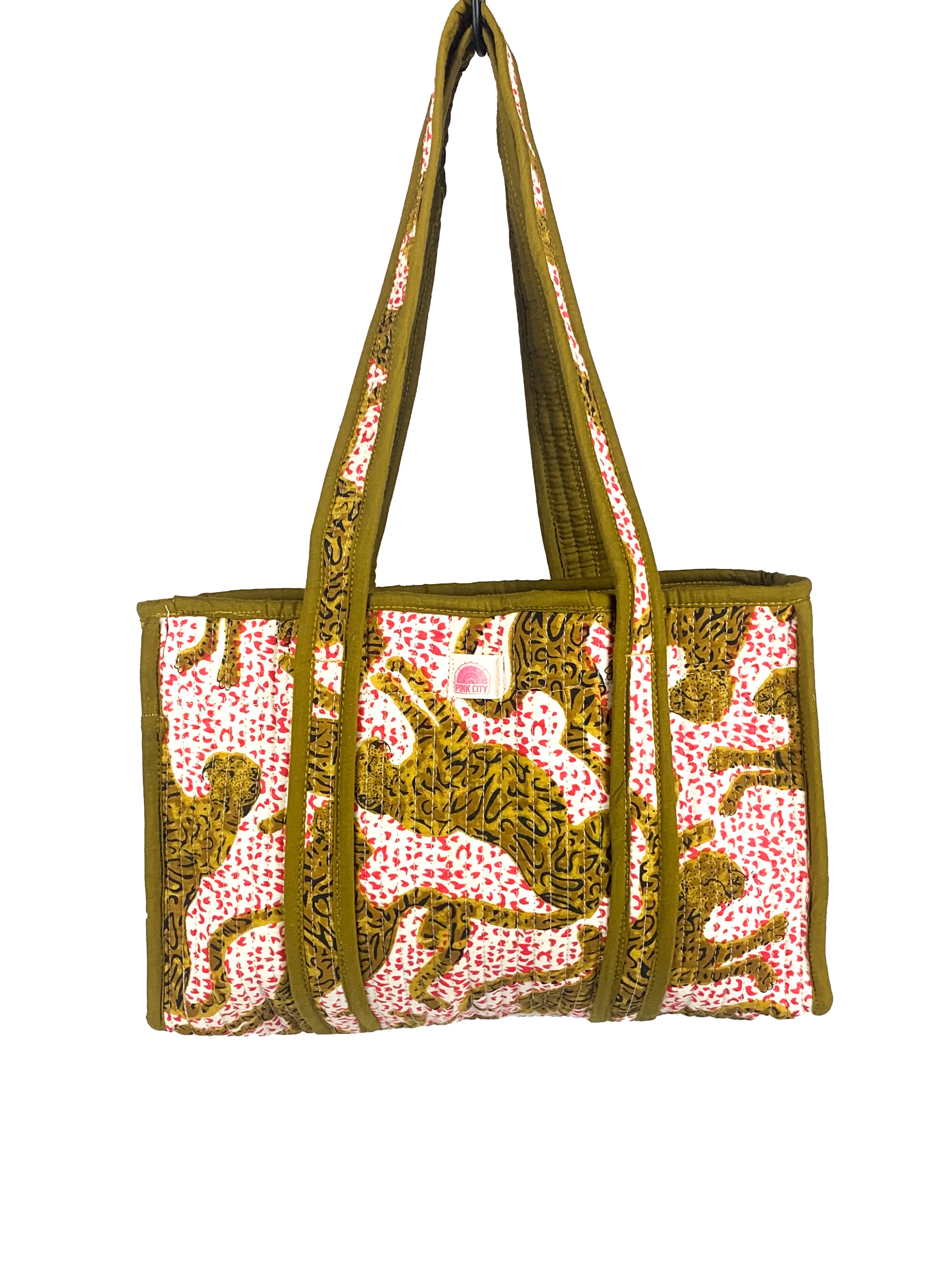 Red Spot Cheetah Midi Tote