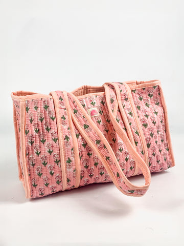 Pink Mini Flower Midi Tote