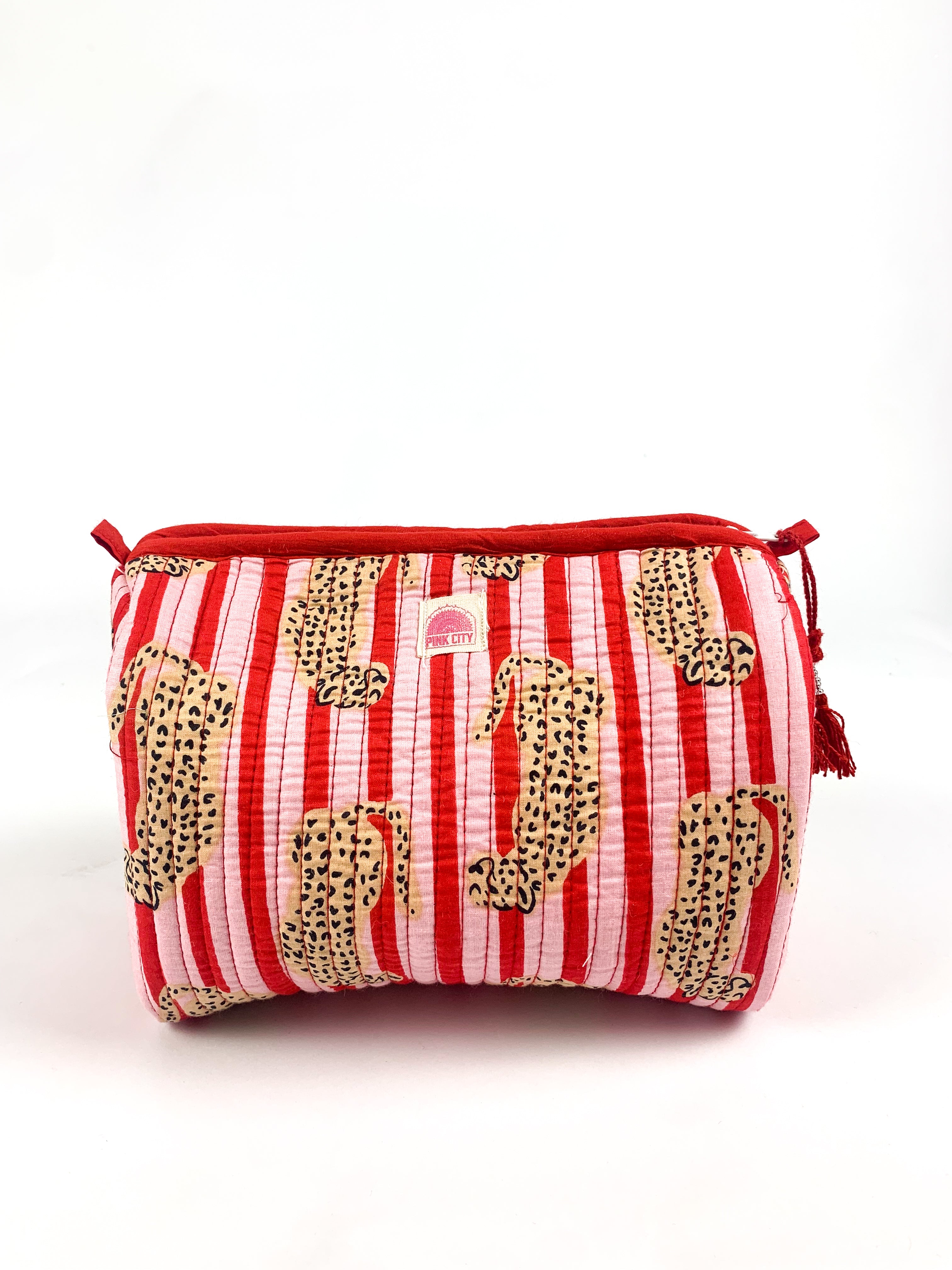 Red & Pink Cheetah Set of 3 Washbags