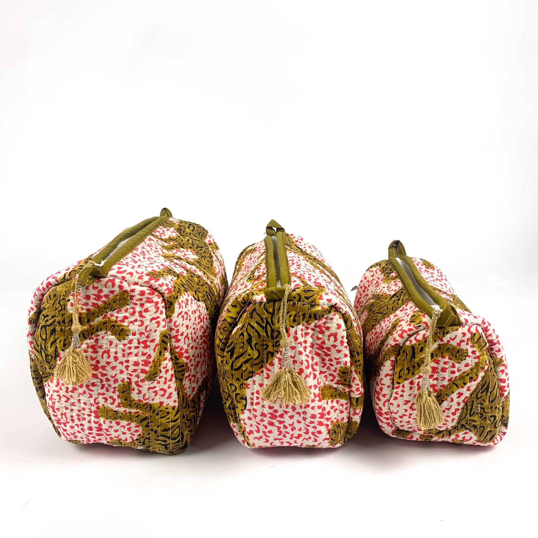 Red Spot Leopord Set Of 3 Washbags