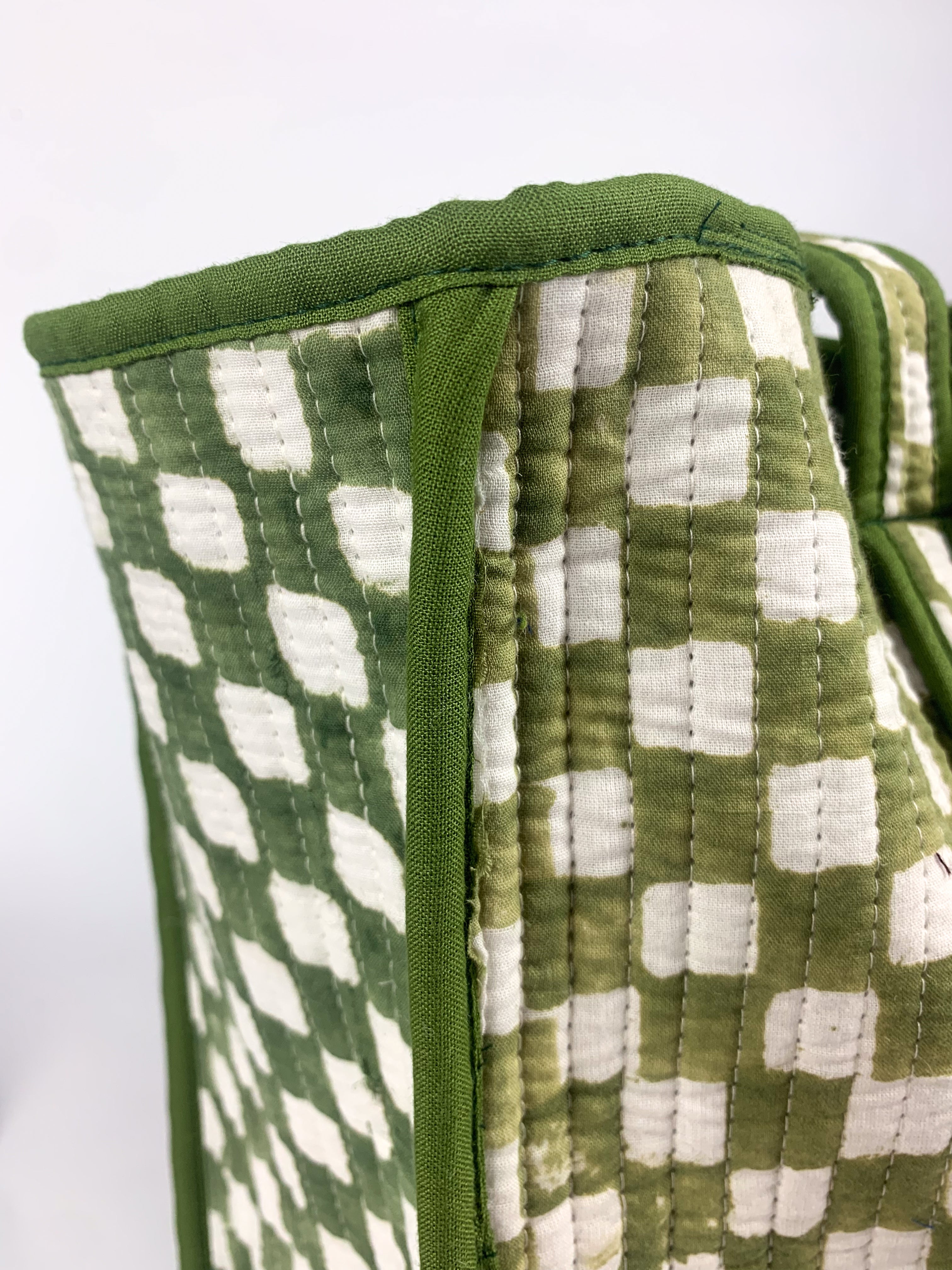 Green Chequered Tote