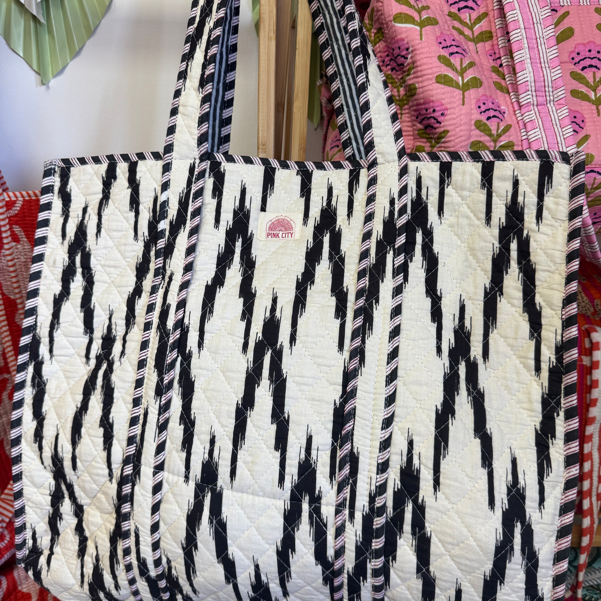 Black & White Zigzag stitch Tote  image 0