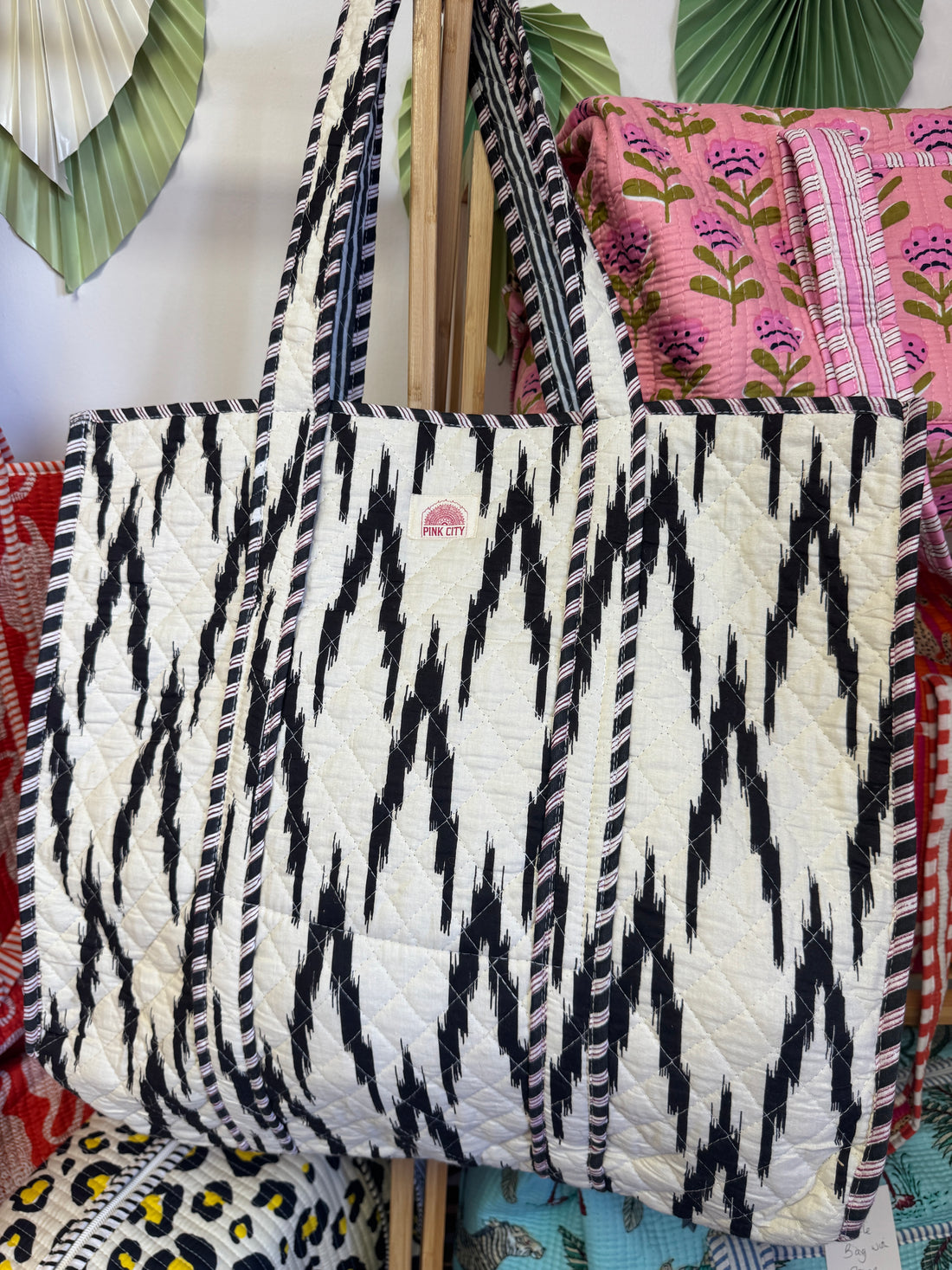 Black & White Zigzag stitch Tote  image 0