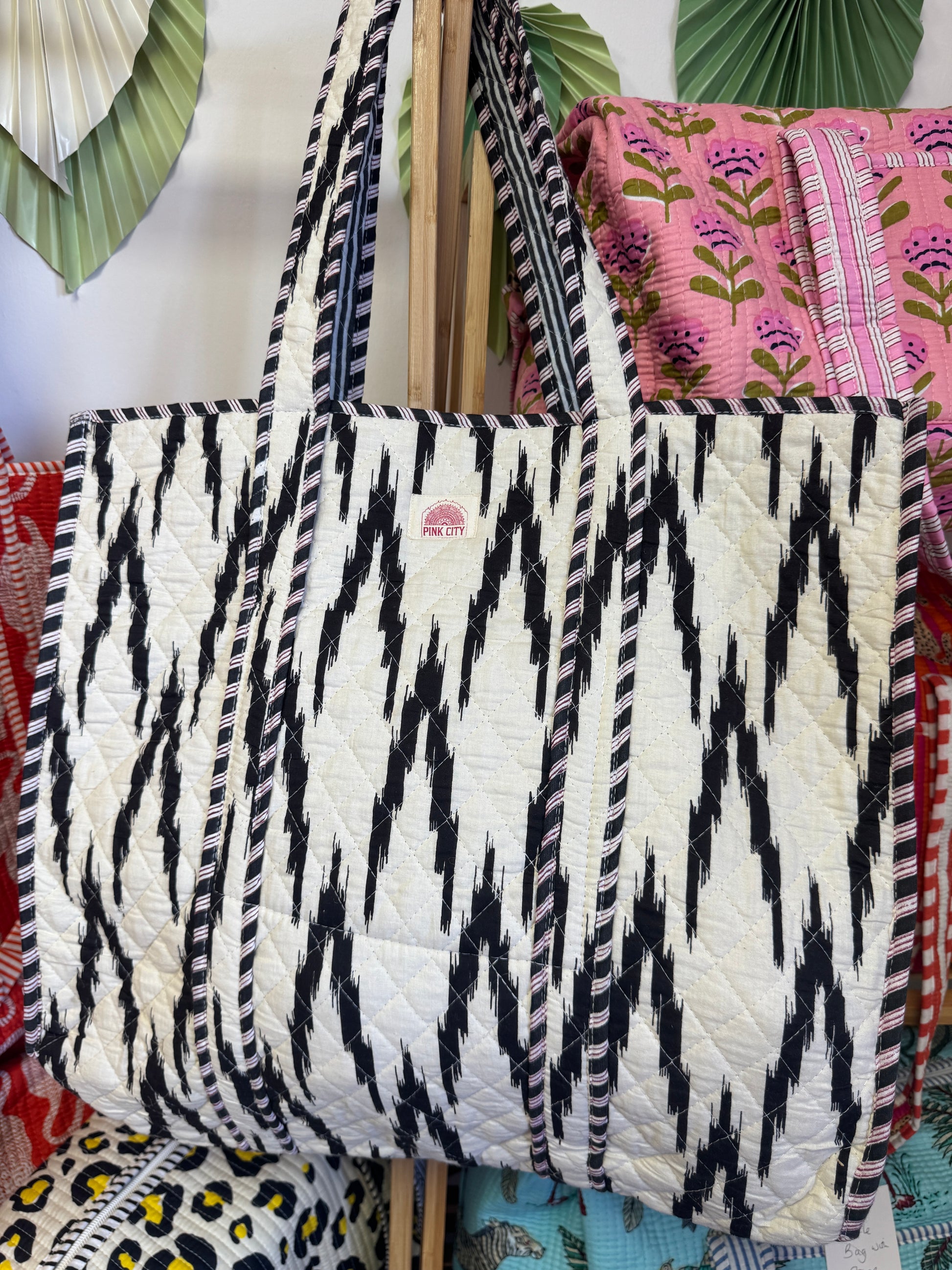 Black & White Zigzag stitch Tote  image 0