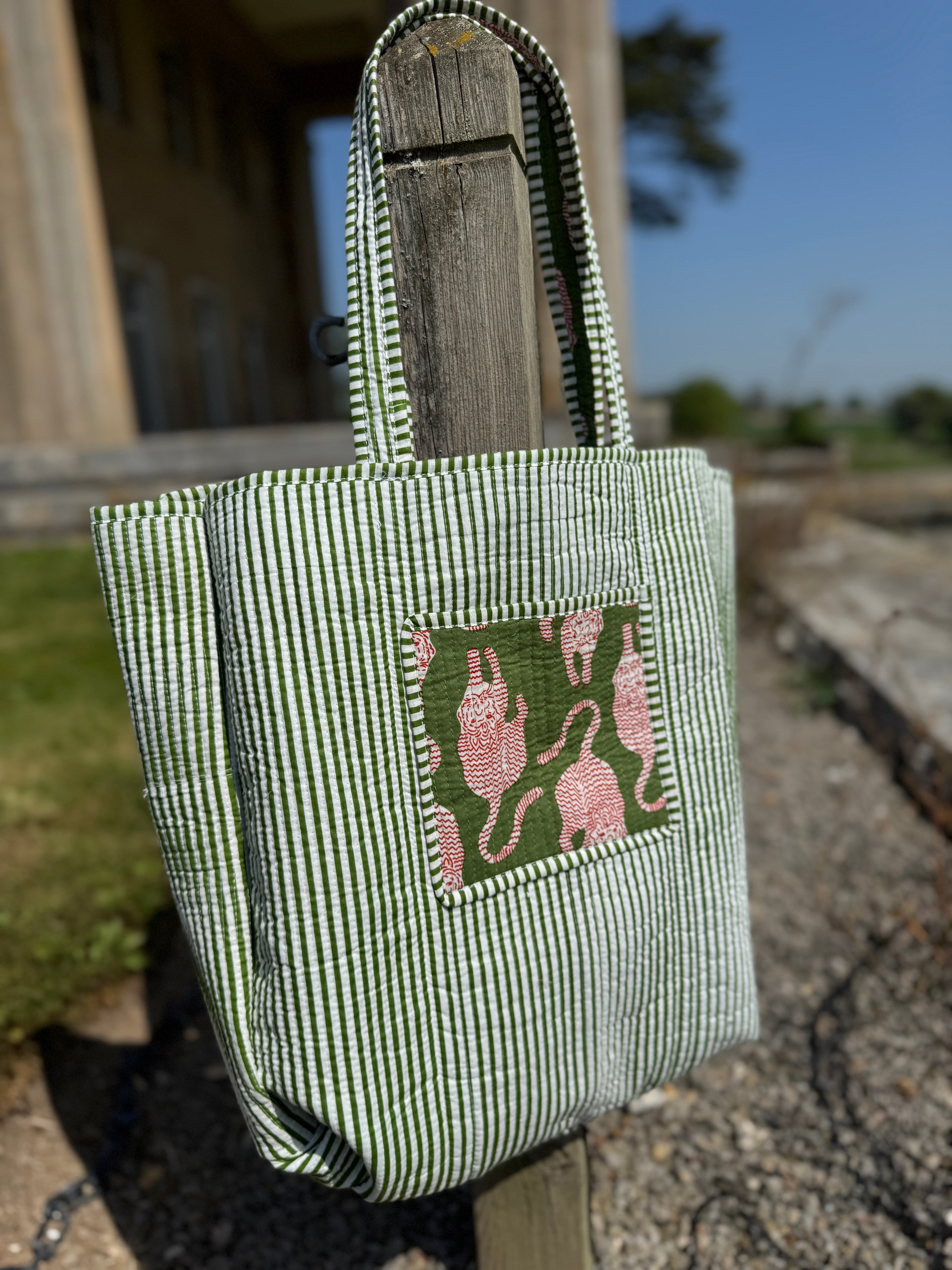 Olive Prowl Reversible Tote image 1
