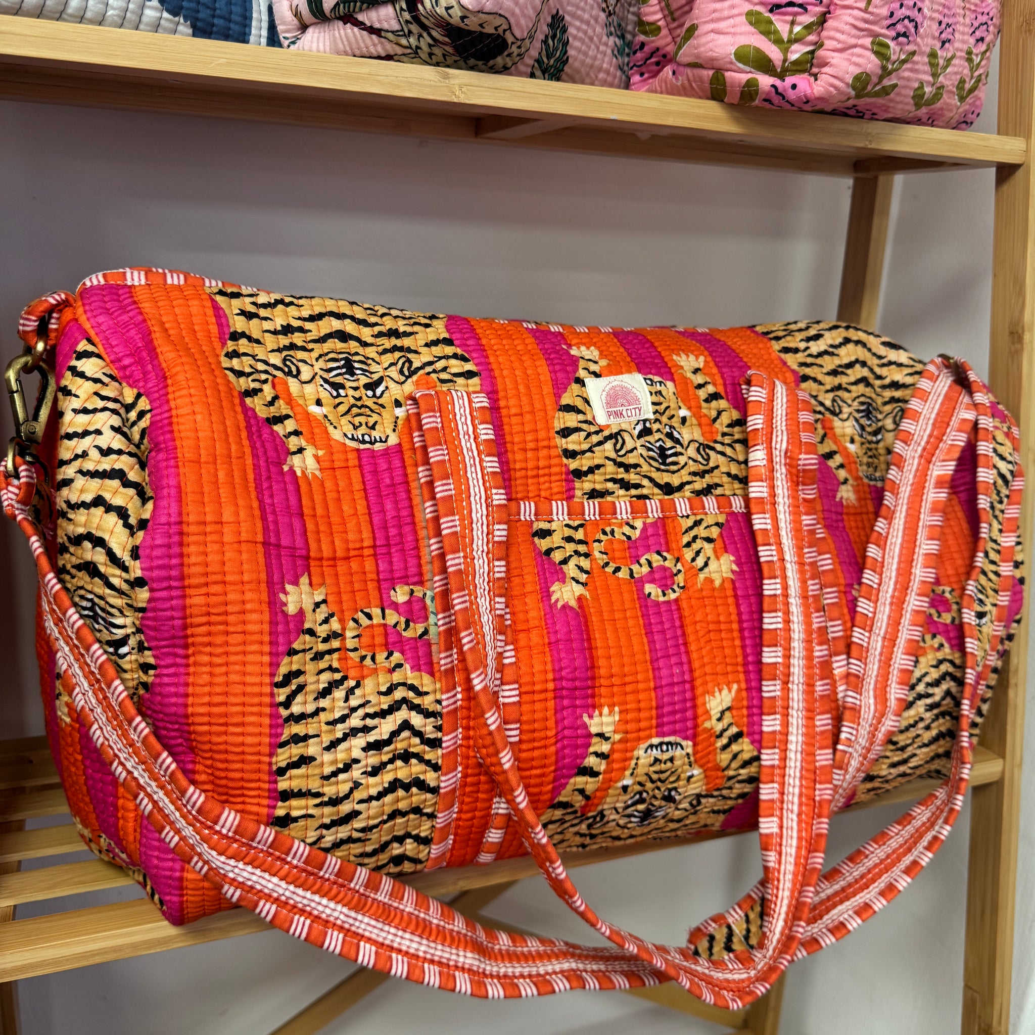Orange & Pink Tibetan Tiger Weekend bag image 0