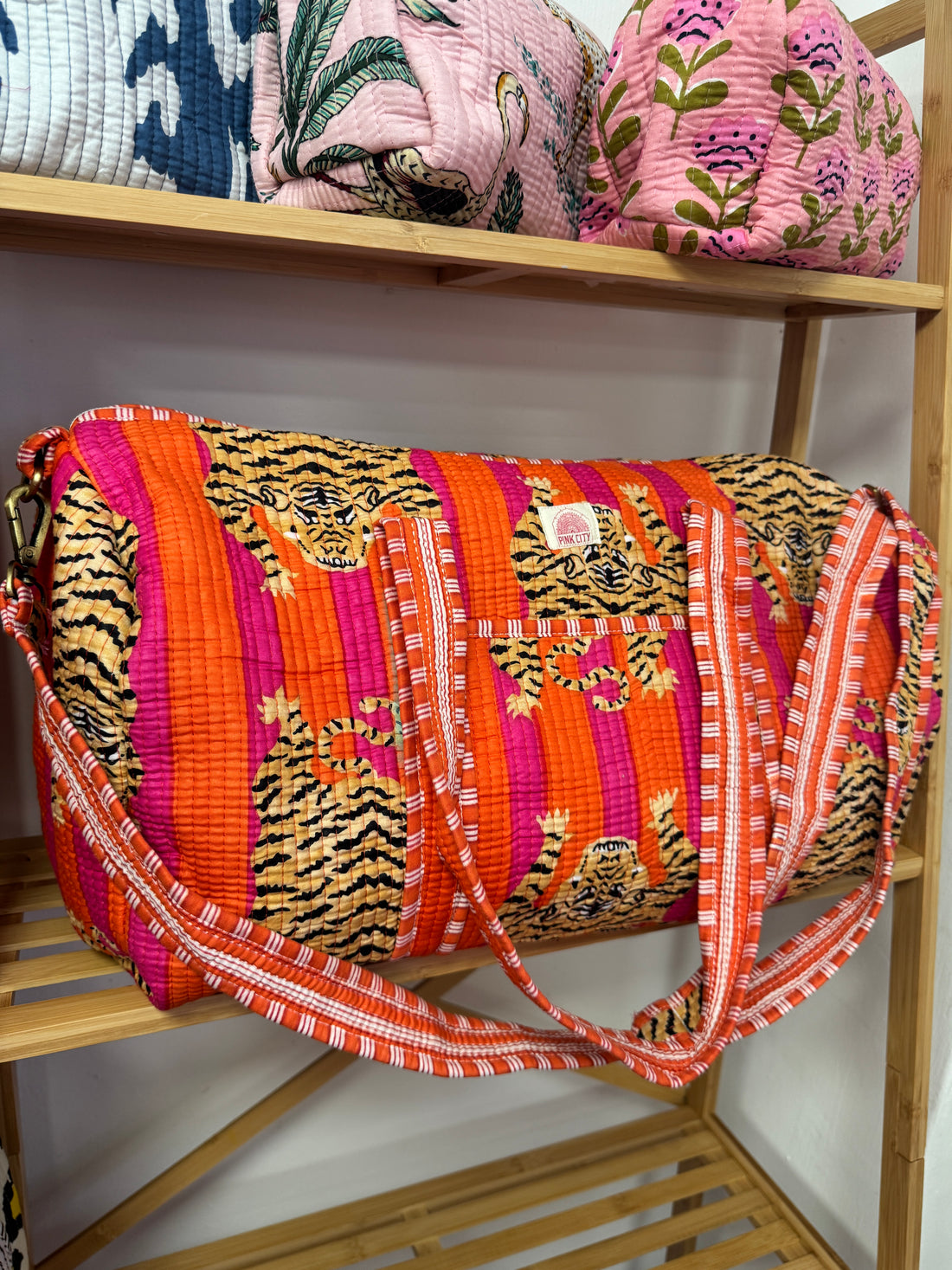 Orange & Pink Tibetan Tiger Weekend bag image 0