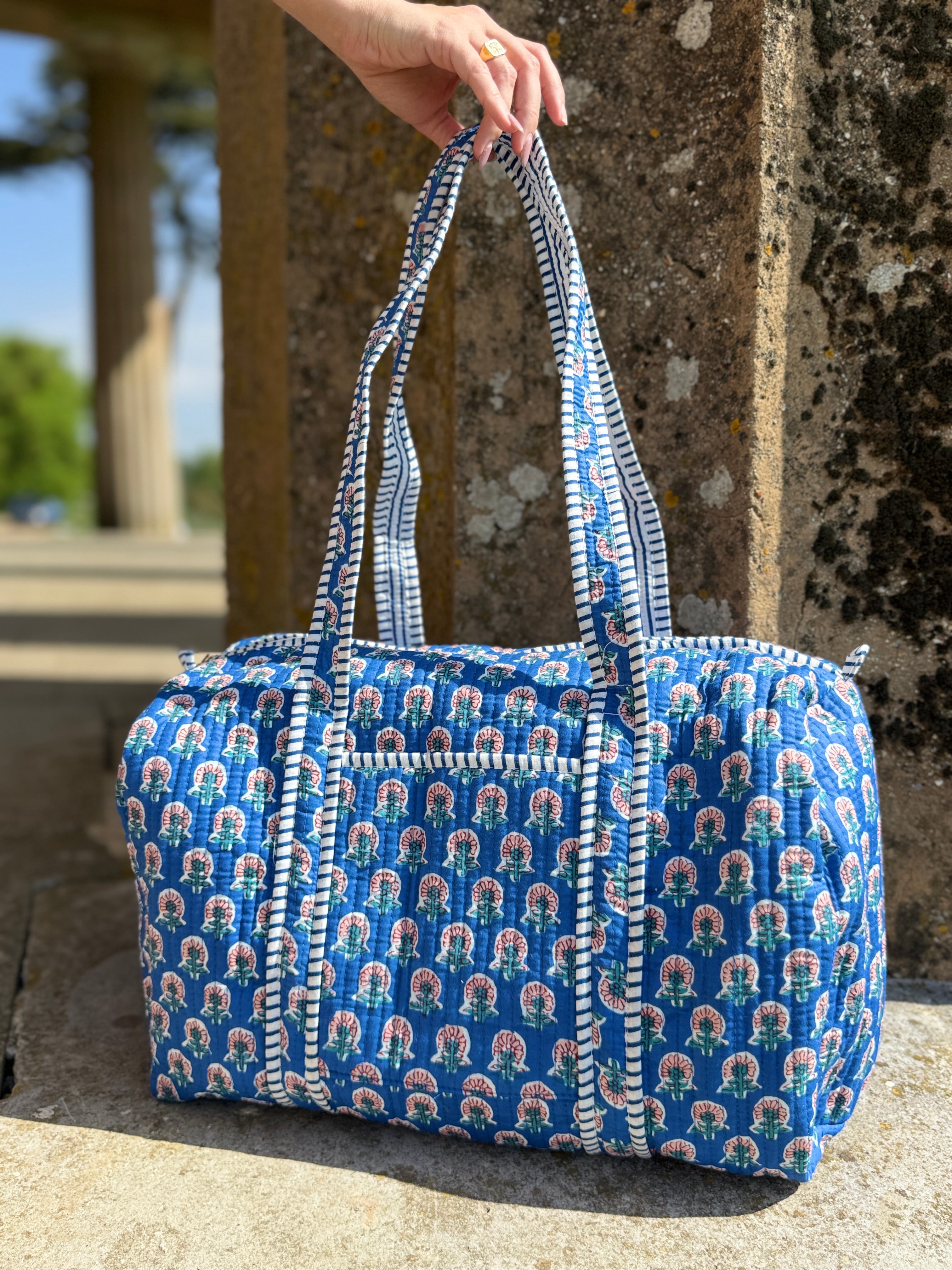 Indigo Bloom Floral Duffle Bag image 1