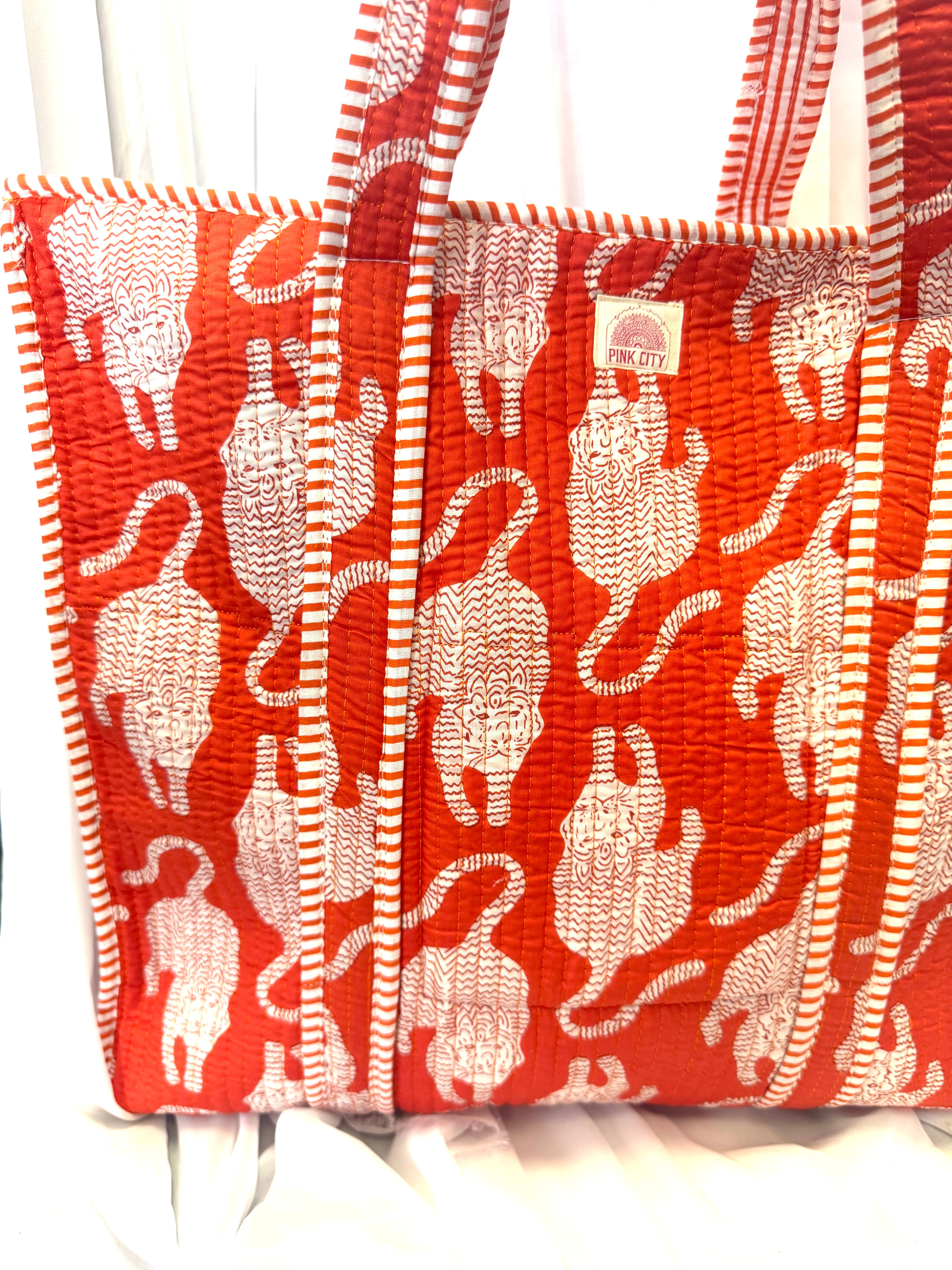 Zipped Orange Flame Tiger Tote image 2