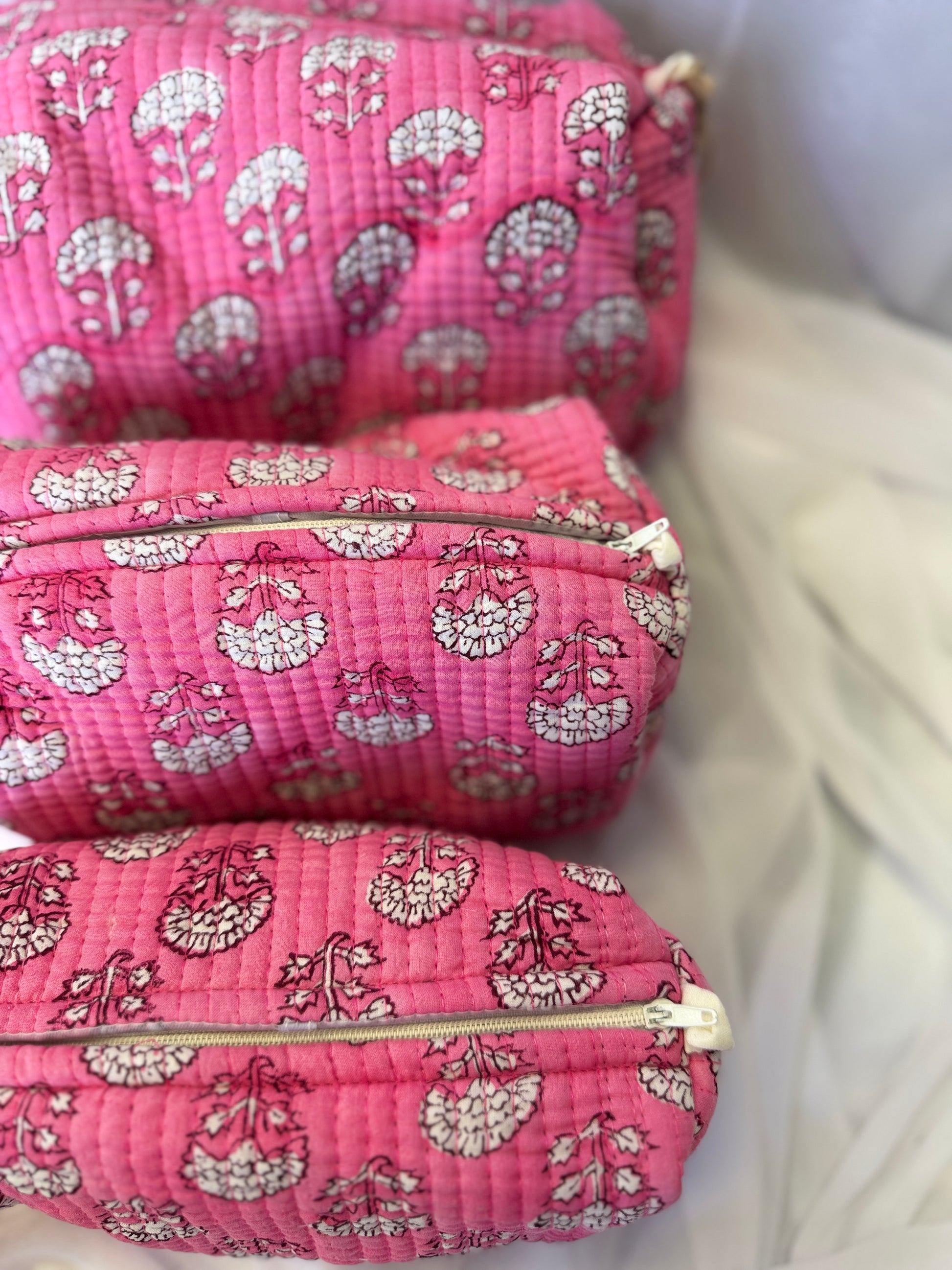 Trio set - Pink Floral Washbag image 1