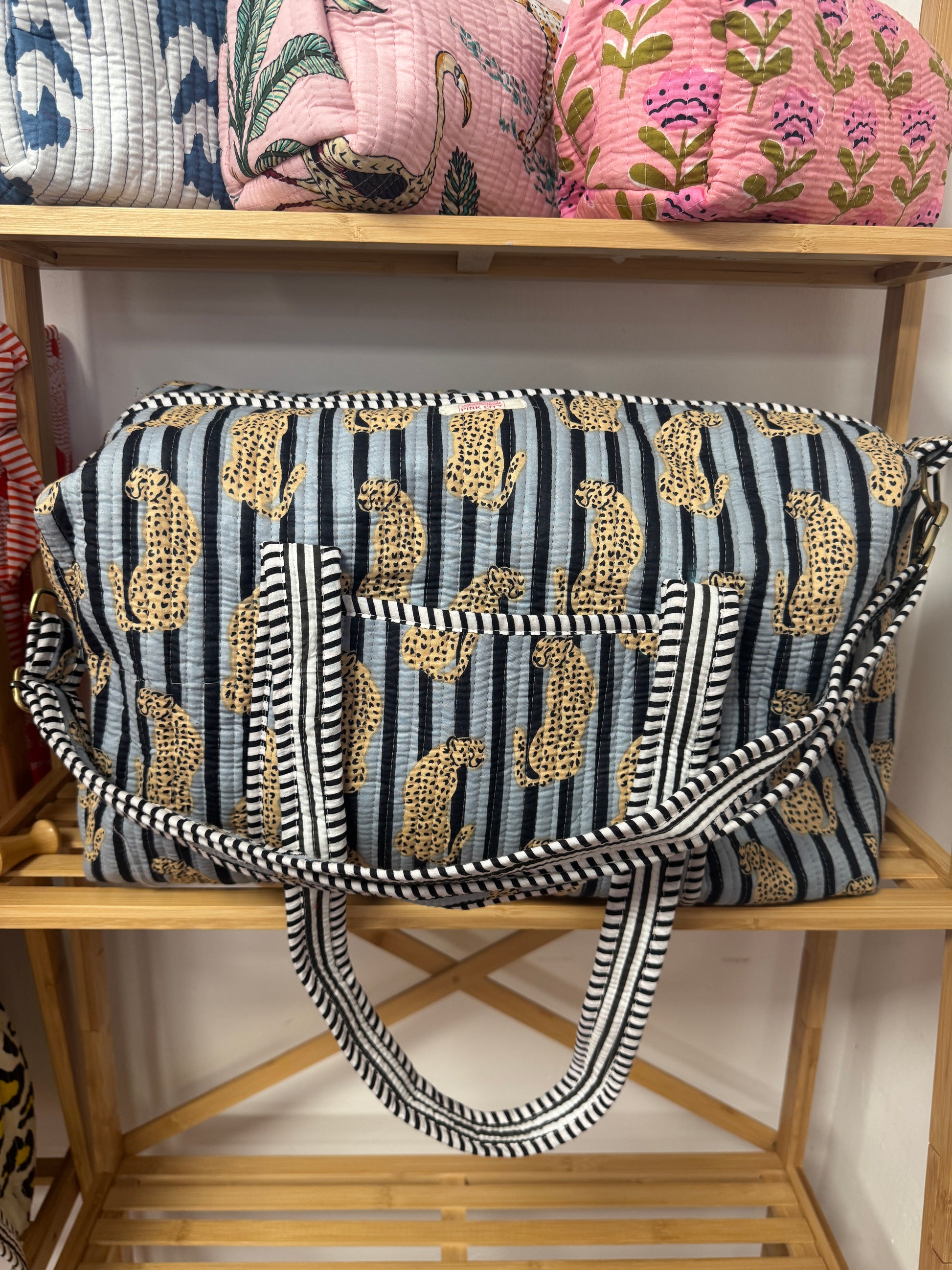 Black & Grey Cheetah Weekend Bag image 1