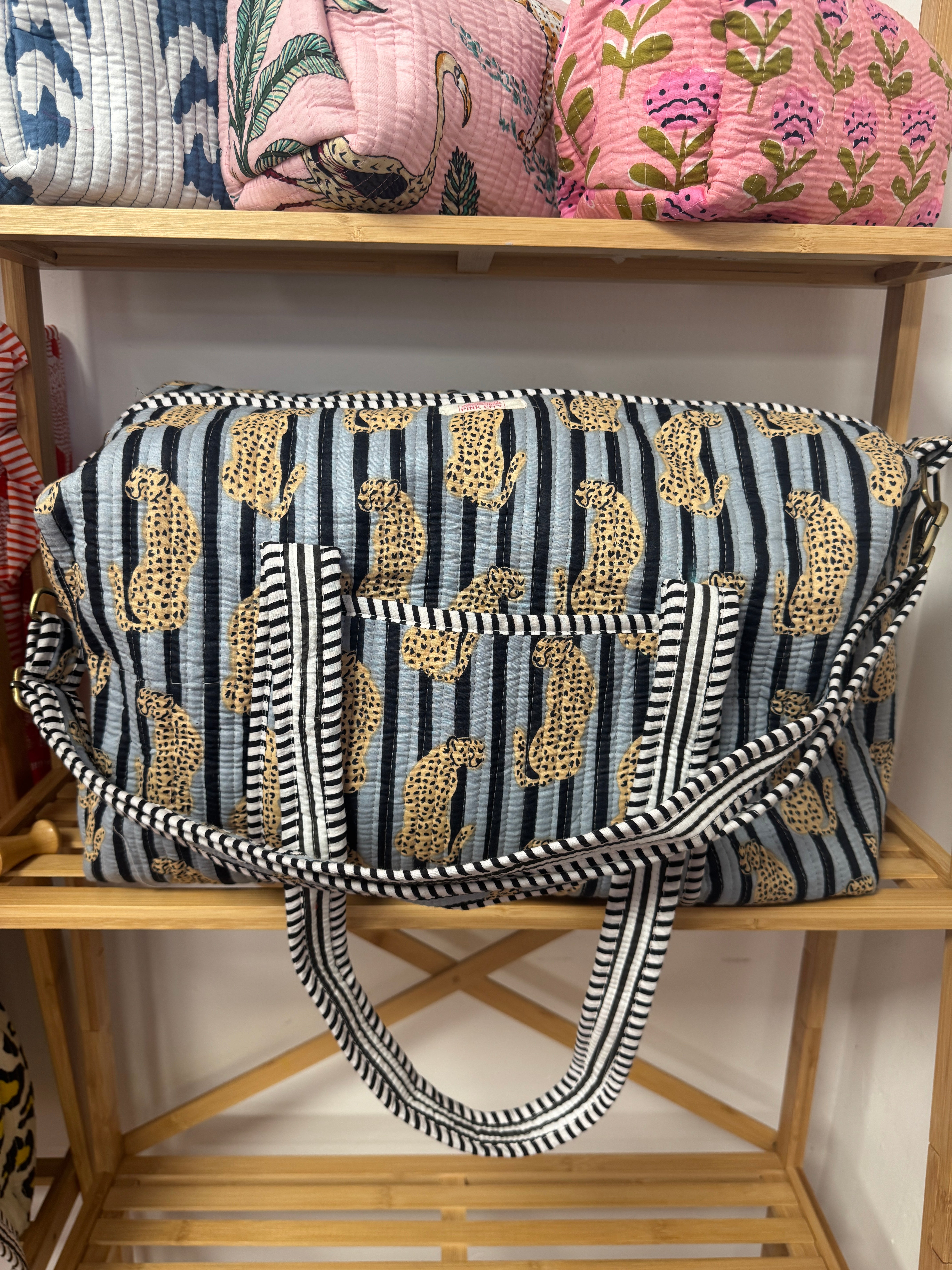 Black & Grey Cheetah Weekend Bag image 1