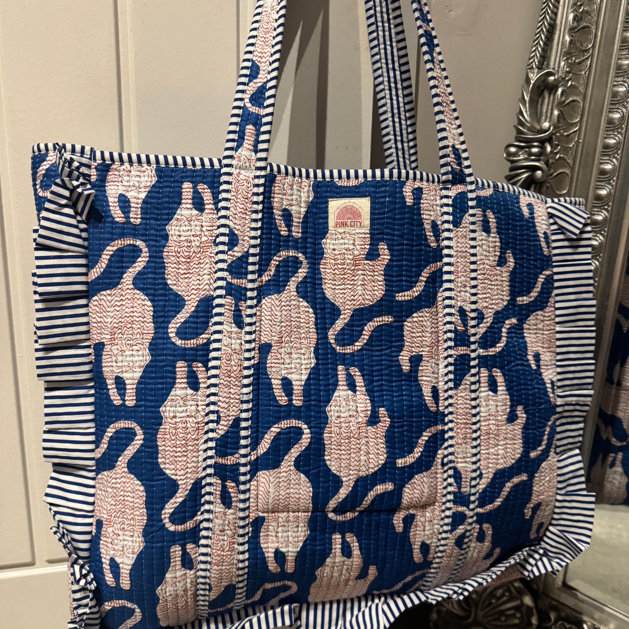 Blue Tiger Frill Tote  image 0