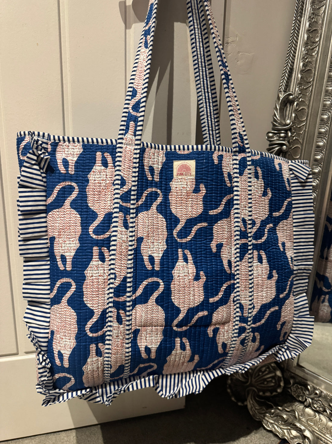 Blue Tiger Frill Tote  image 0