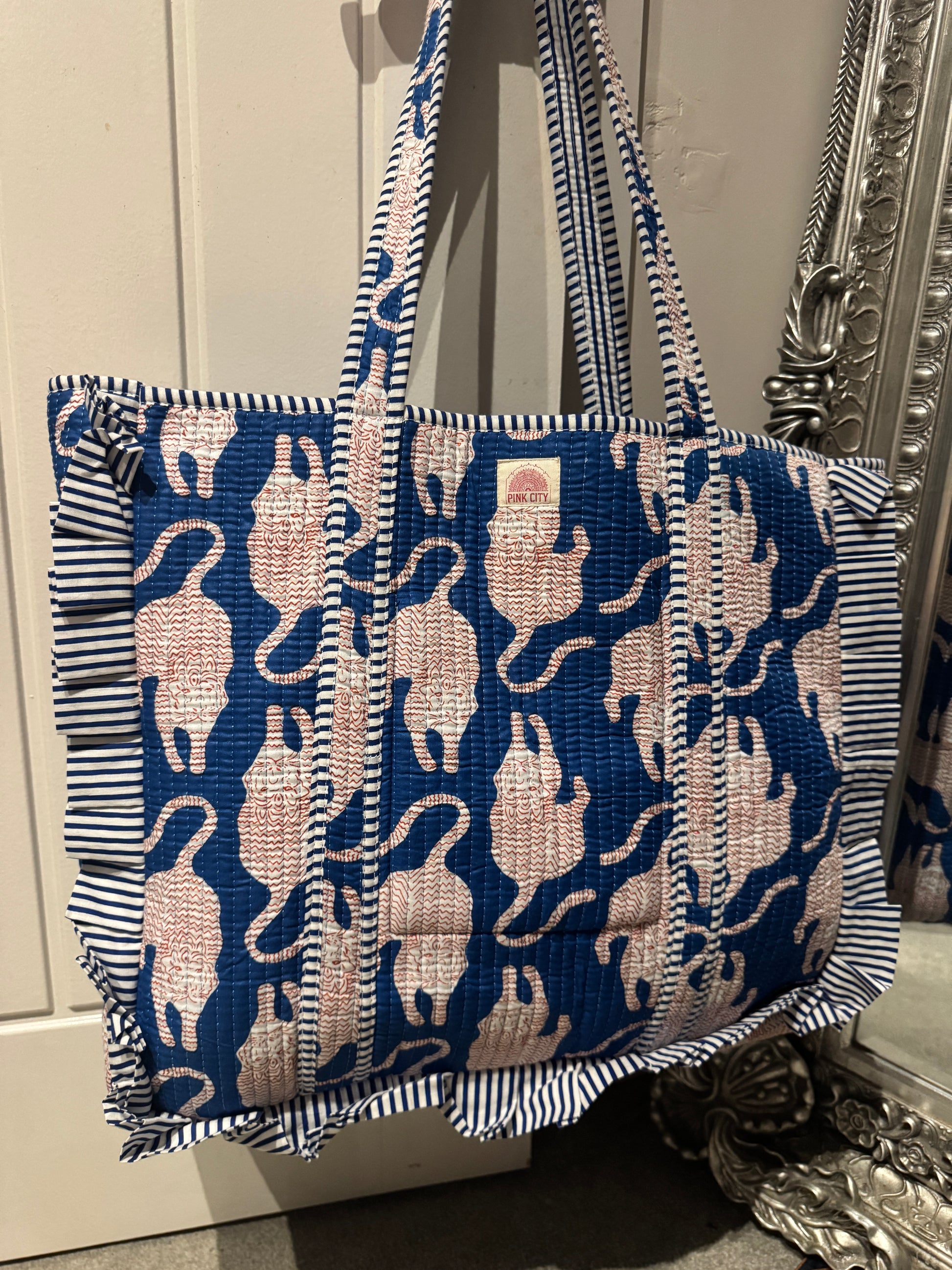 Blue Tiger Frill Tote  image 0