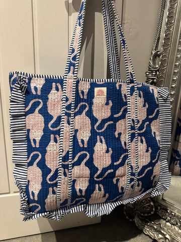 Blue Tiger Frill Tote  image 0