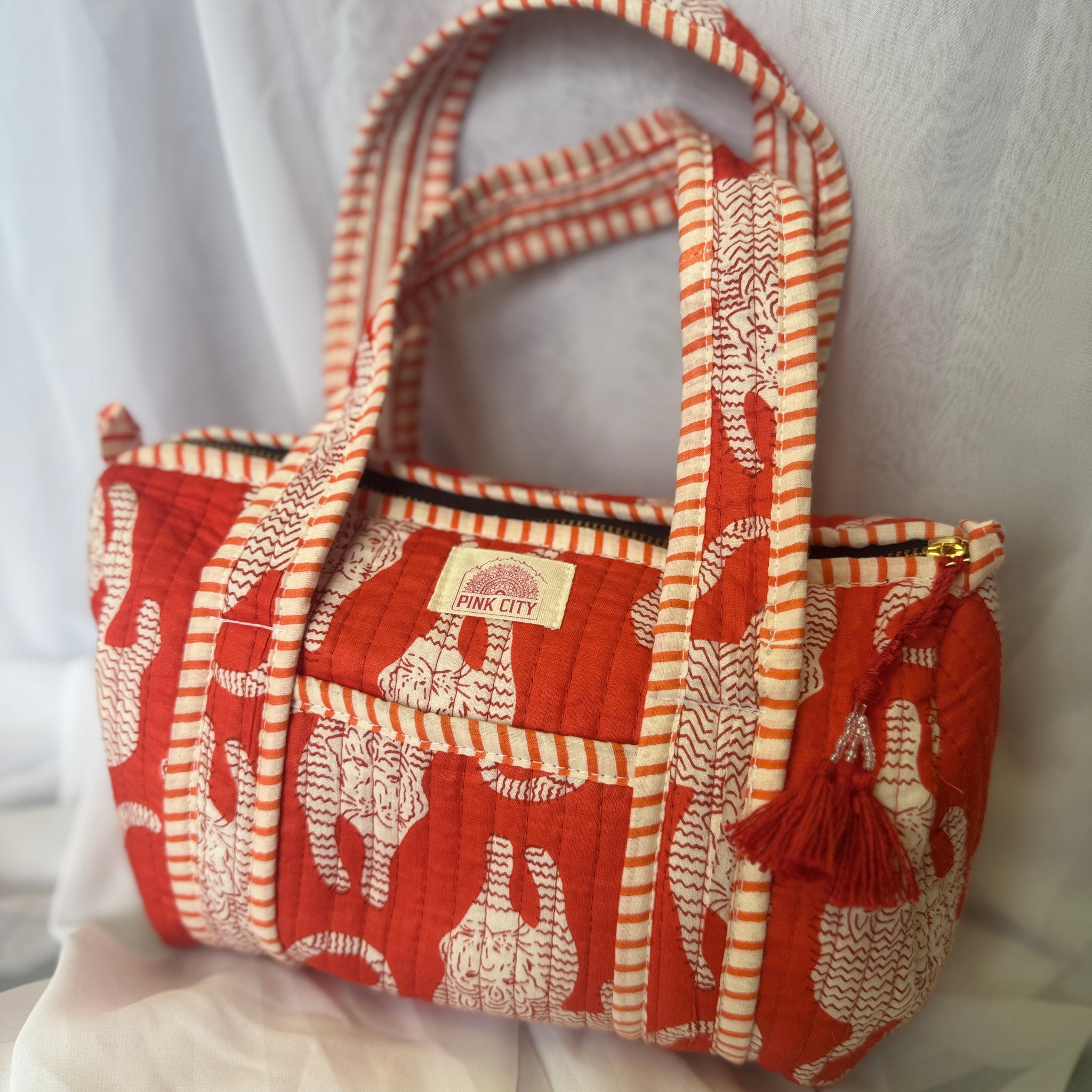 Mini Duffle - Orange Tiger Flame image 0
