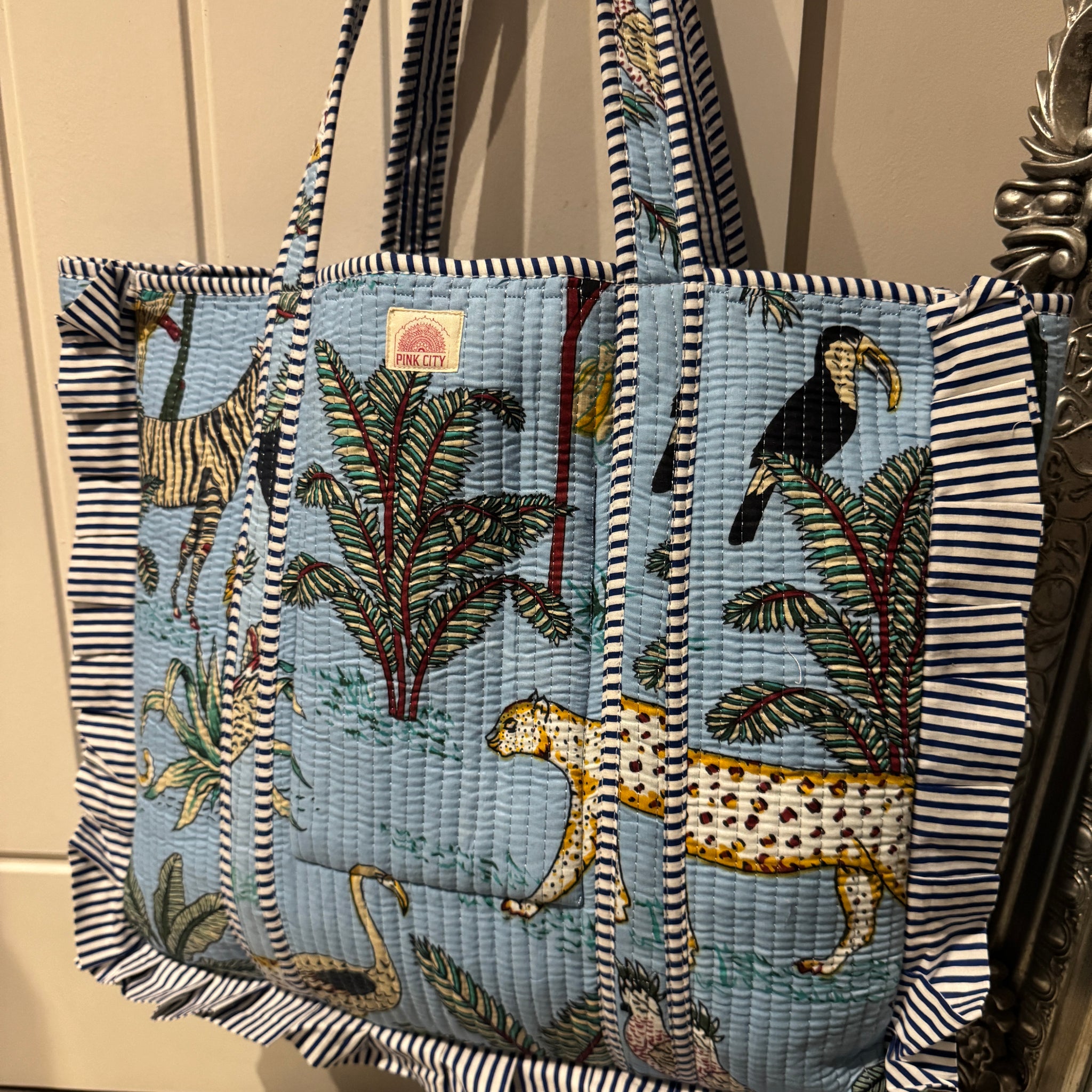 Light Blue Jungle Frill Tote  image 0