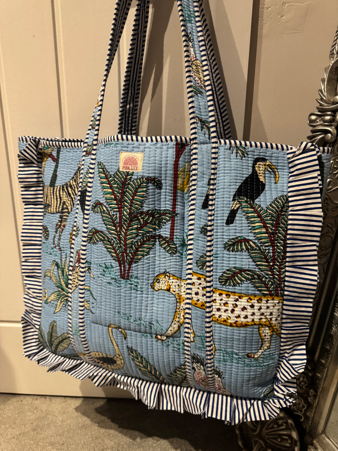 Light Blue Jungle Frill Tote  image 0