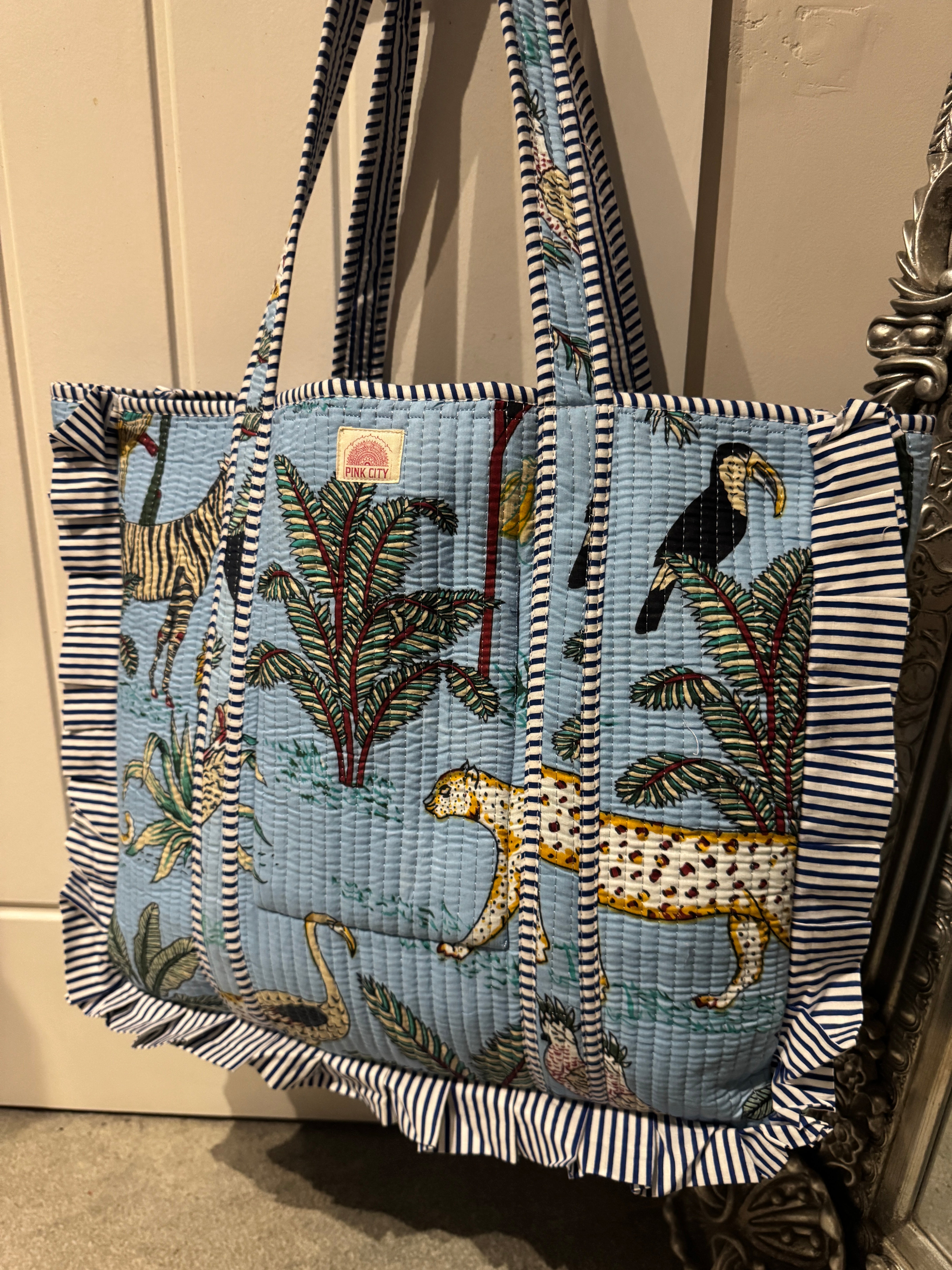 Light Blue Jungle Frill Tote  image 0