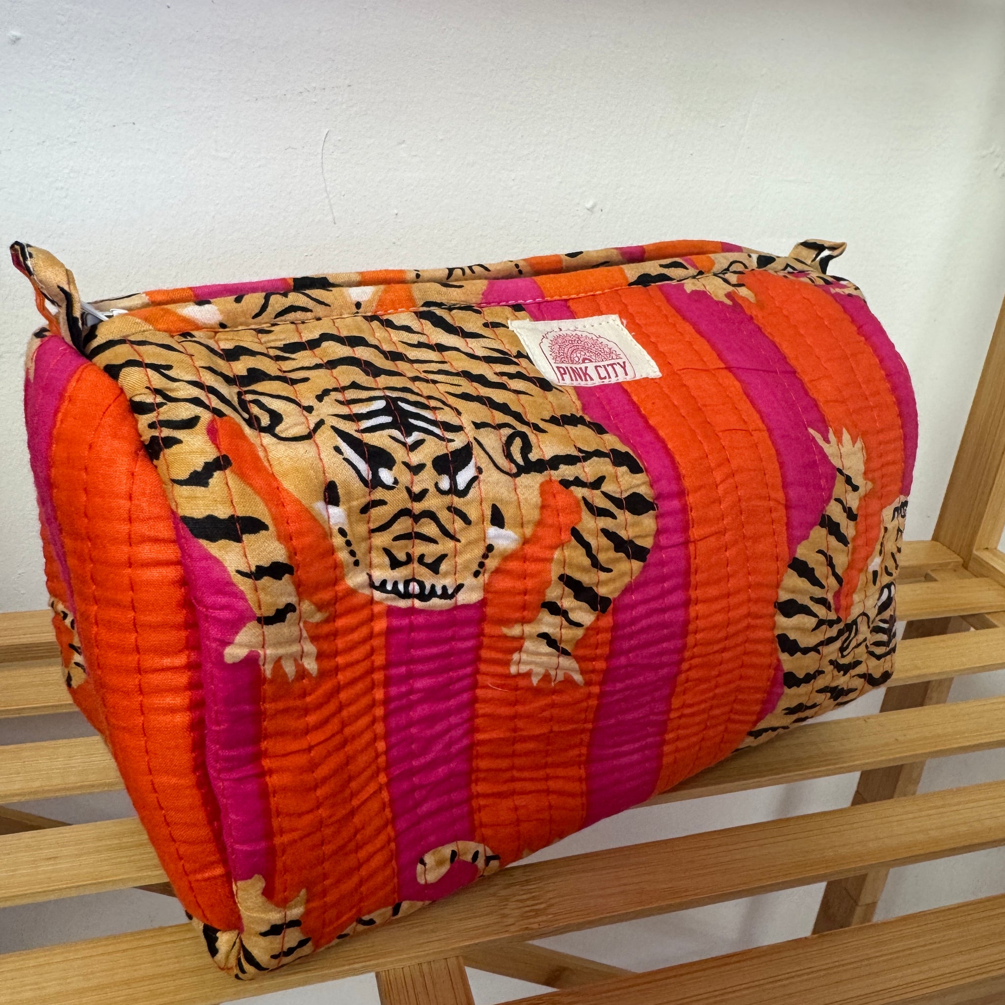 Orange Tibetan Tiger Set of 3 Washbag  image 0