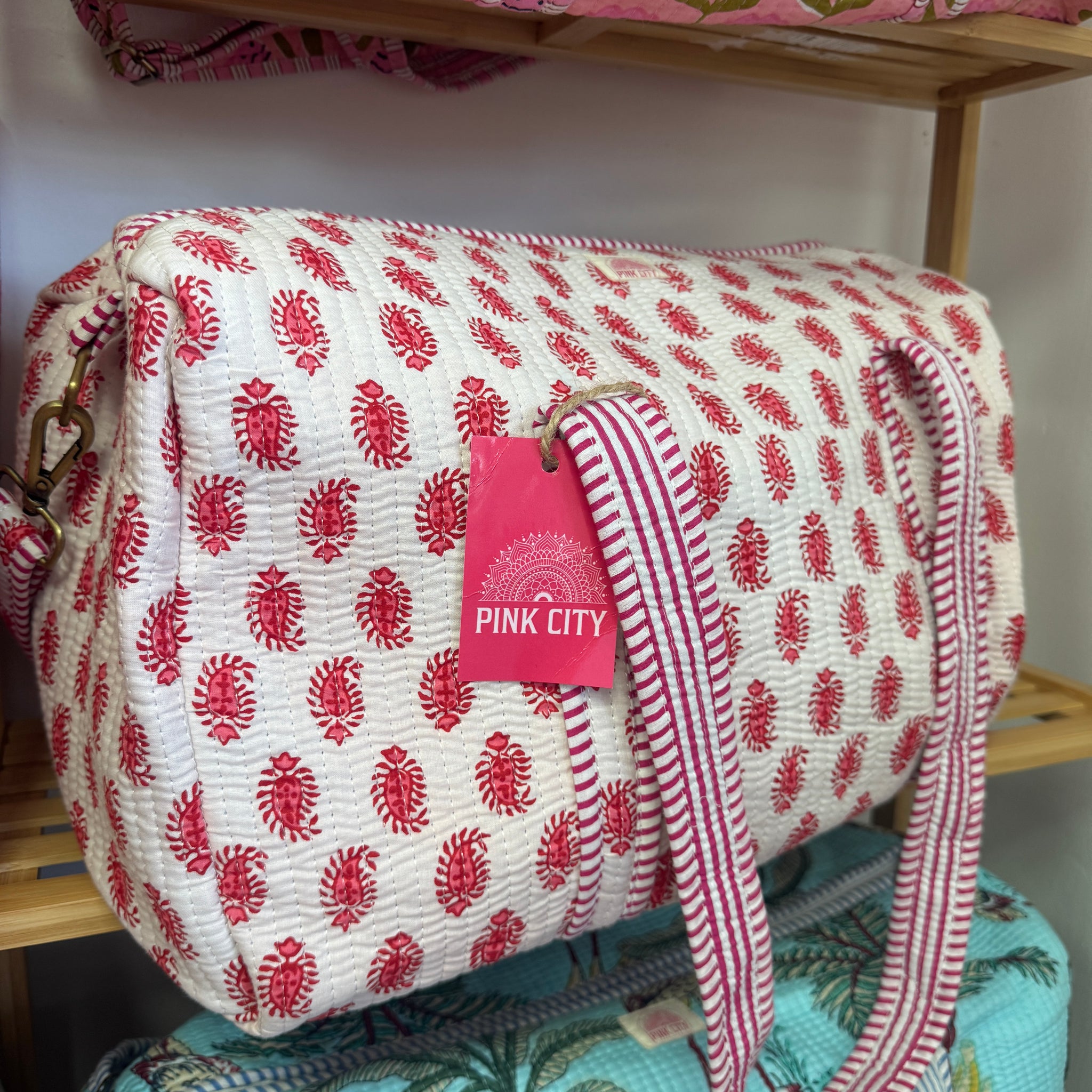 Pink and White Motif Weekend Bag image 0
