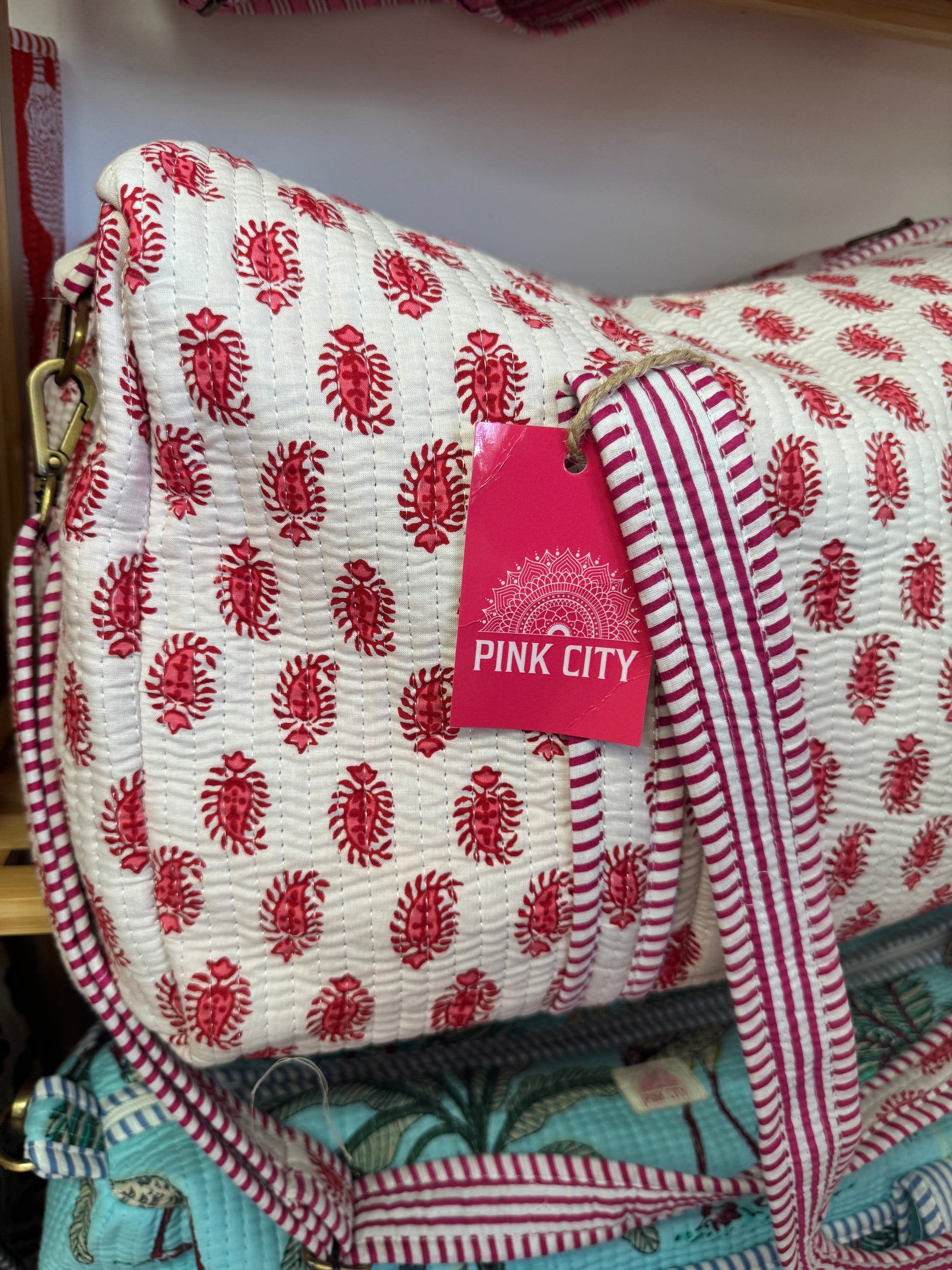 Pink and White Motif Weekend Bag image 1