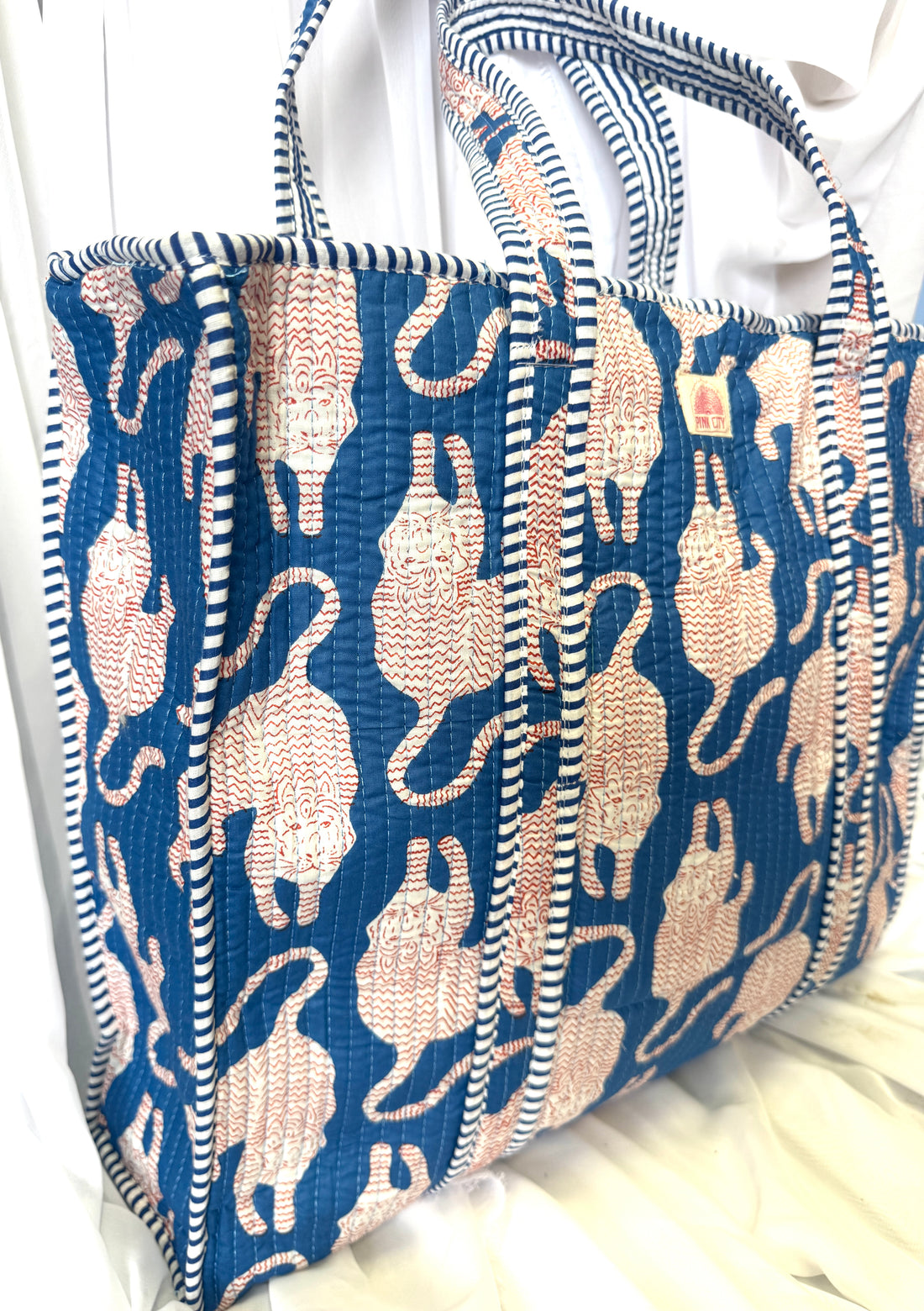 Zipped Blue Flame Tiger Tote image 0