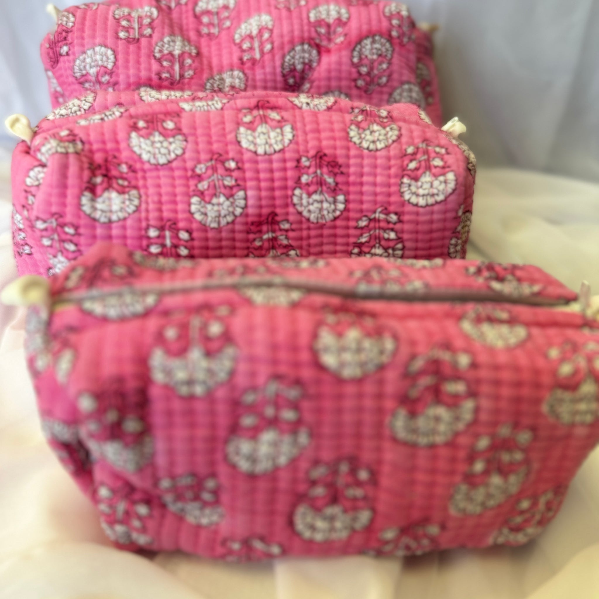 Trio set - Pink Floral Washbag image 0