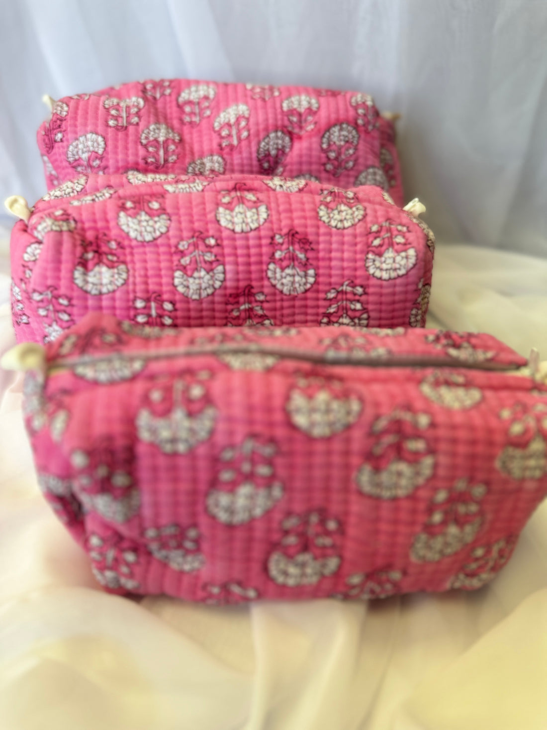 Trio set - Pink Floral Washbag image 0