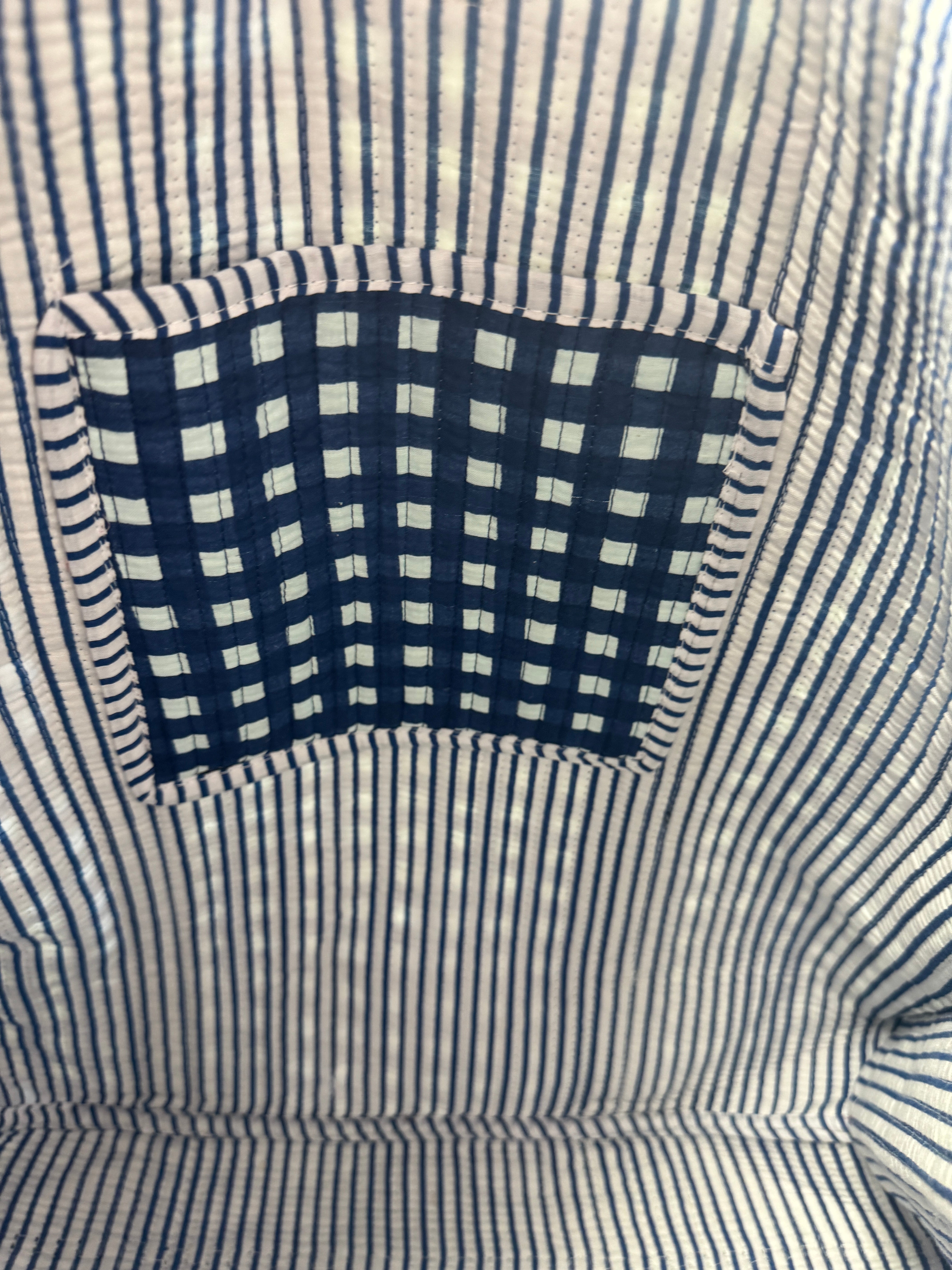 Dark Blue Gingham Tote image 1