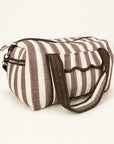 Mocha Stripe Weekend Bag